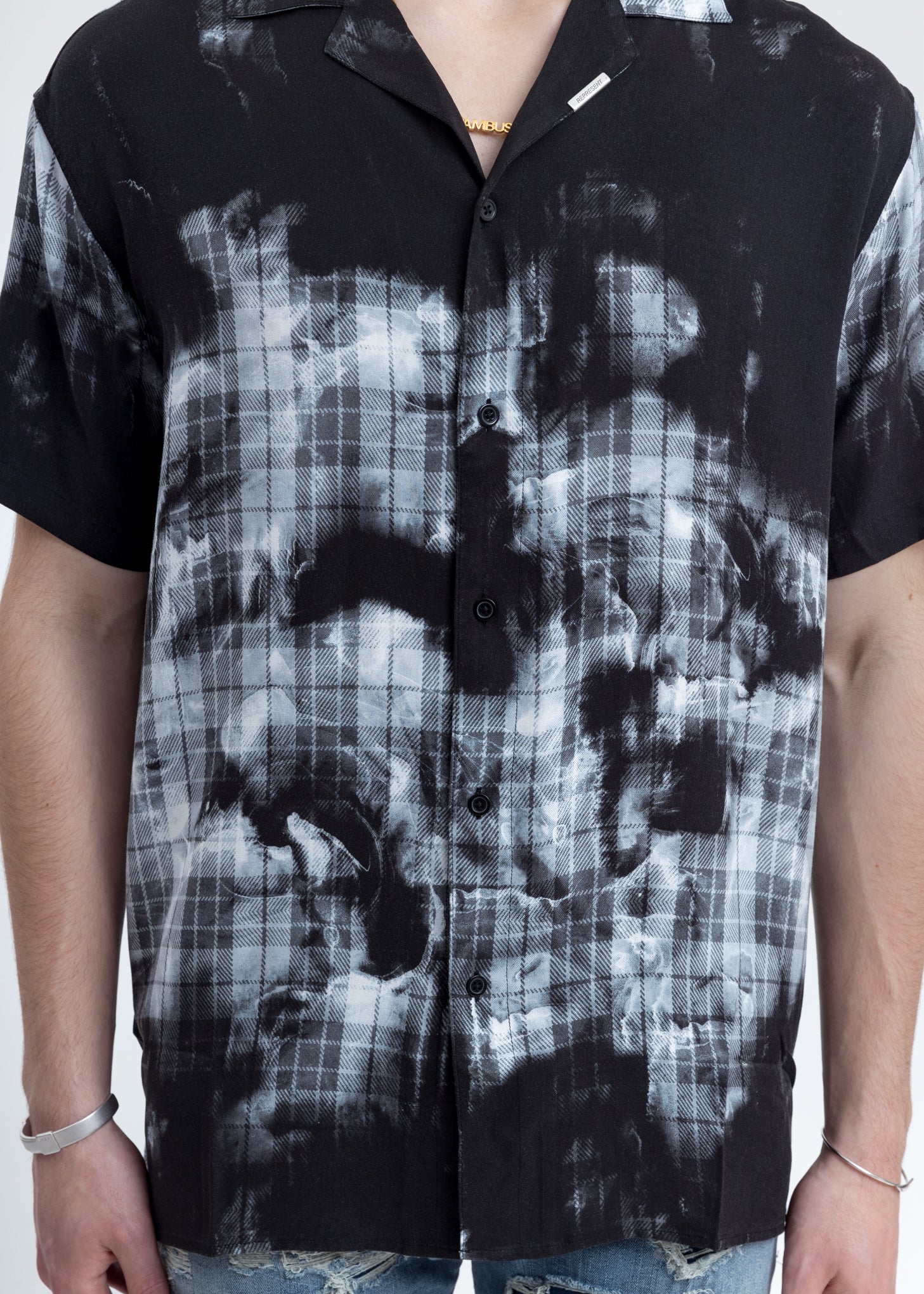 Bleached Tartan  Short Sleeve Shirt - Image 2