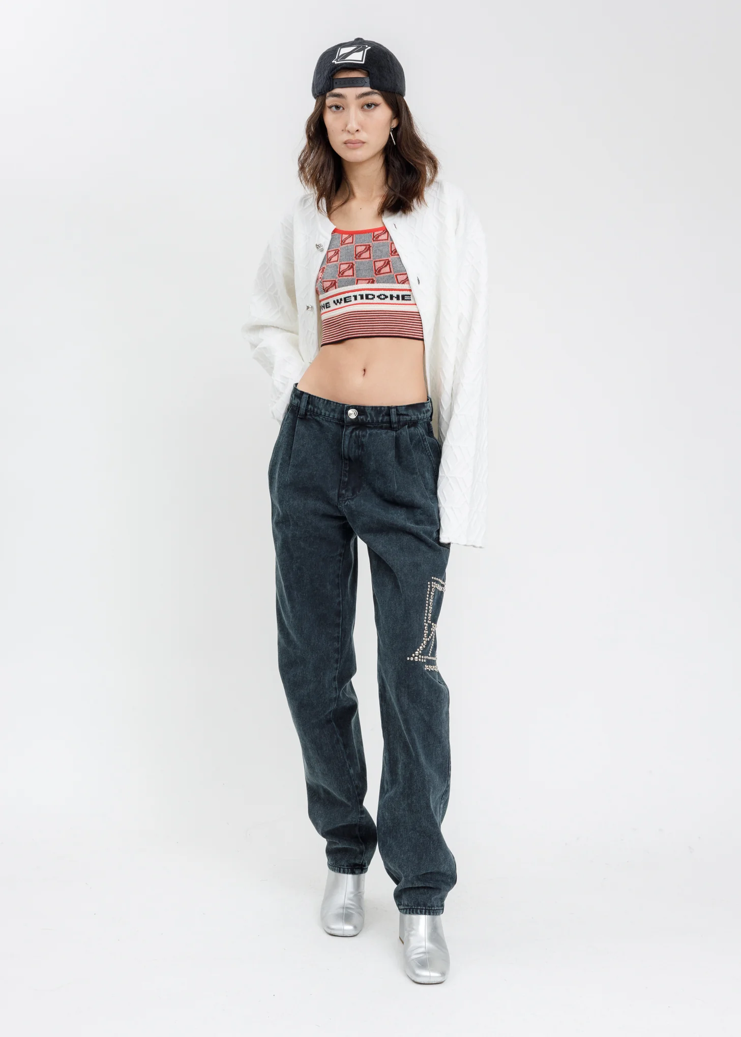 Blue 2 Tuck Denim Pants - Image 6