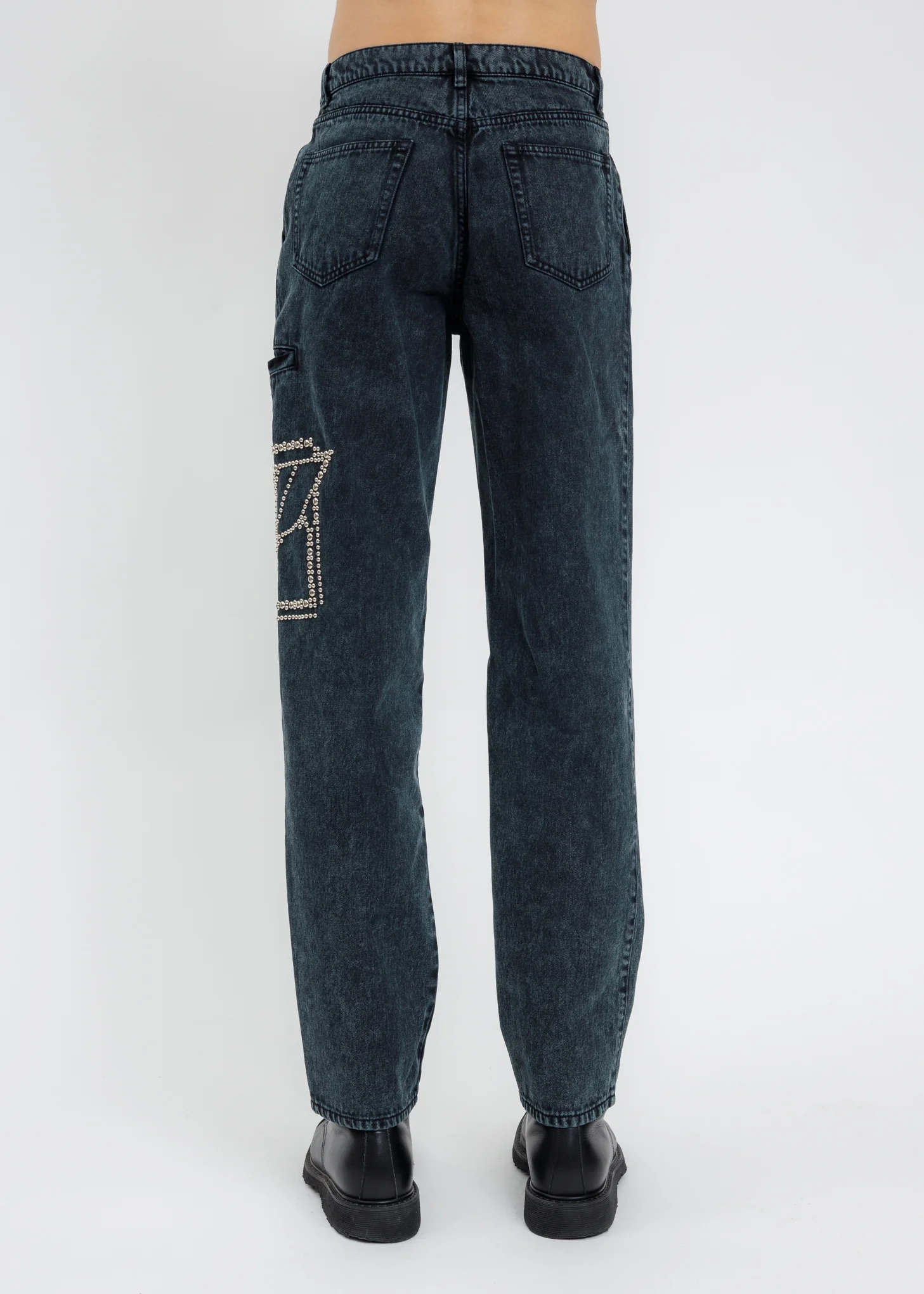 Blue 2 Tuck Denim Pants - Image 4