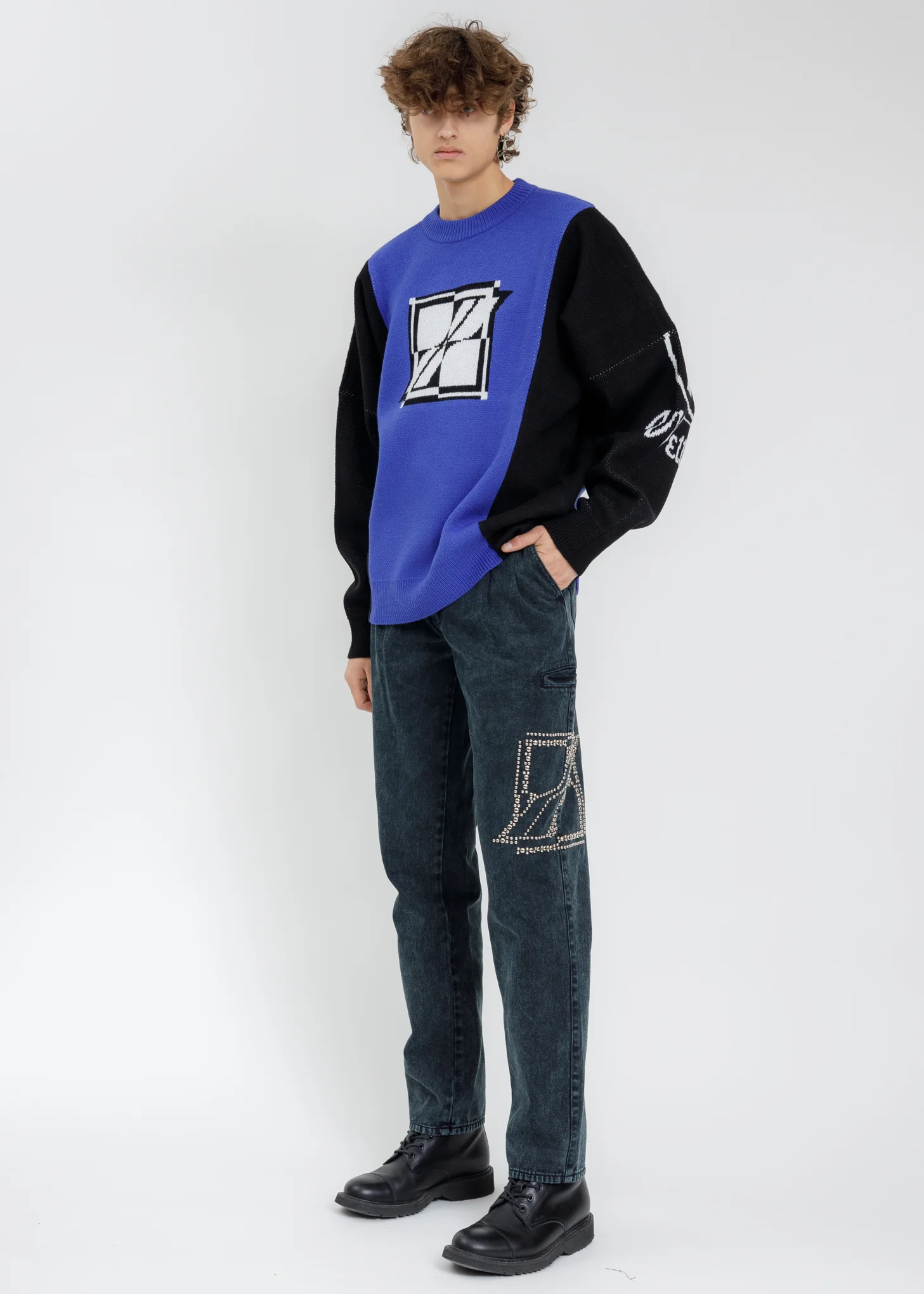 Blue 2 Tuck Denim Pants - Image 6