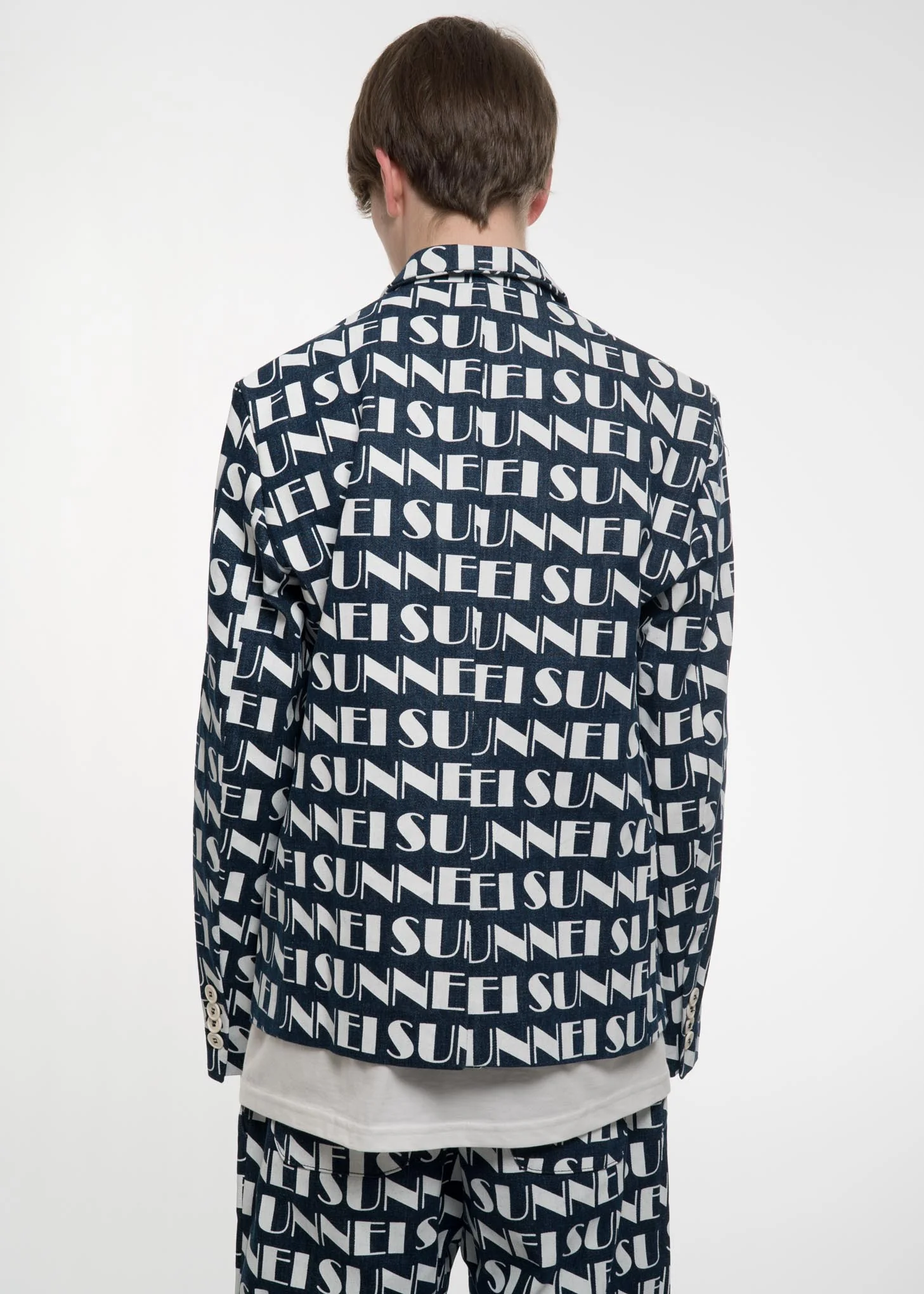 Blue All Over Print Double Breasted Blazer - Image 3