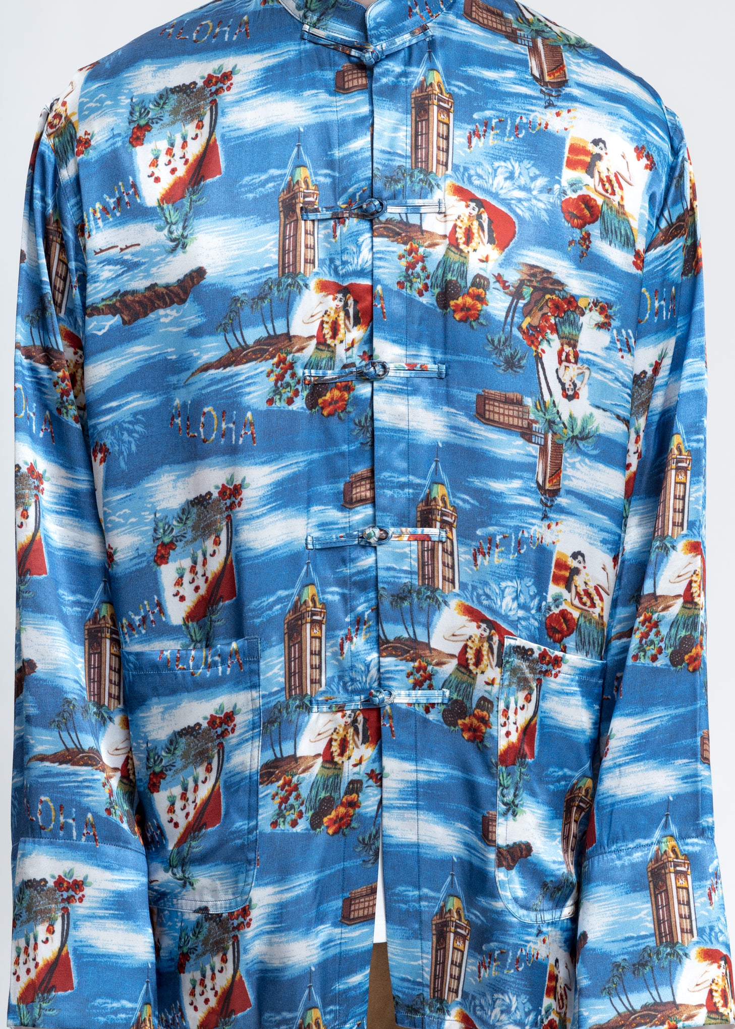 Blue Aloha Kung Fu Shirt - Image 6