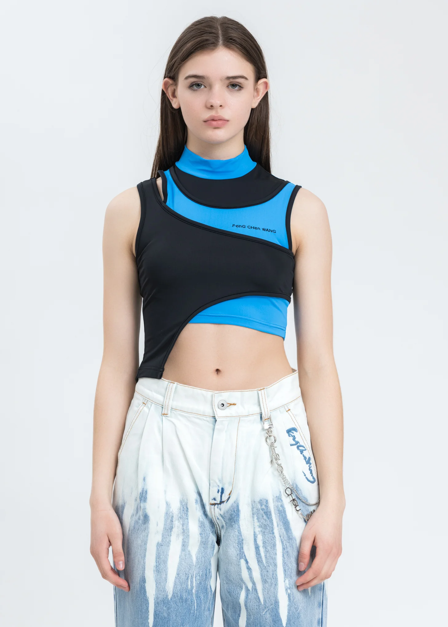 Black and Blue Contrast Color Vest