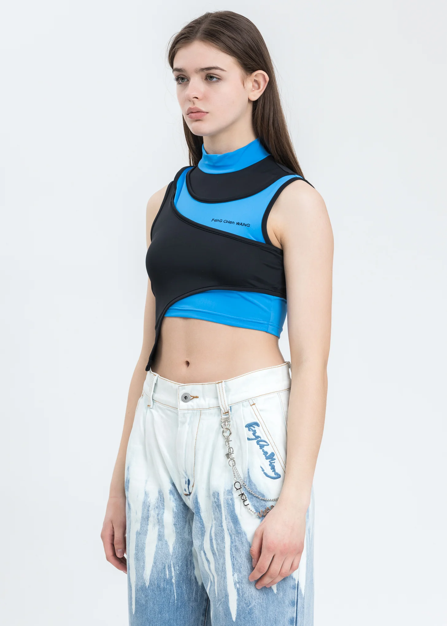 Black and Blue Contrast Color Vest - Image 3