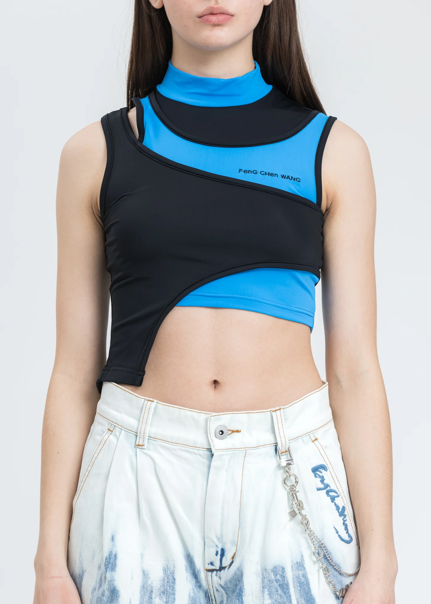 Black and Blue Contrast Color Vest - Image 4