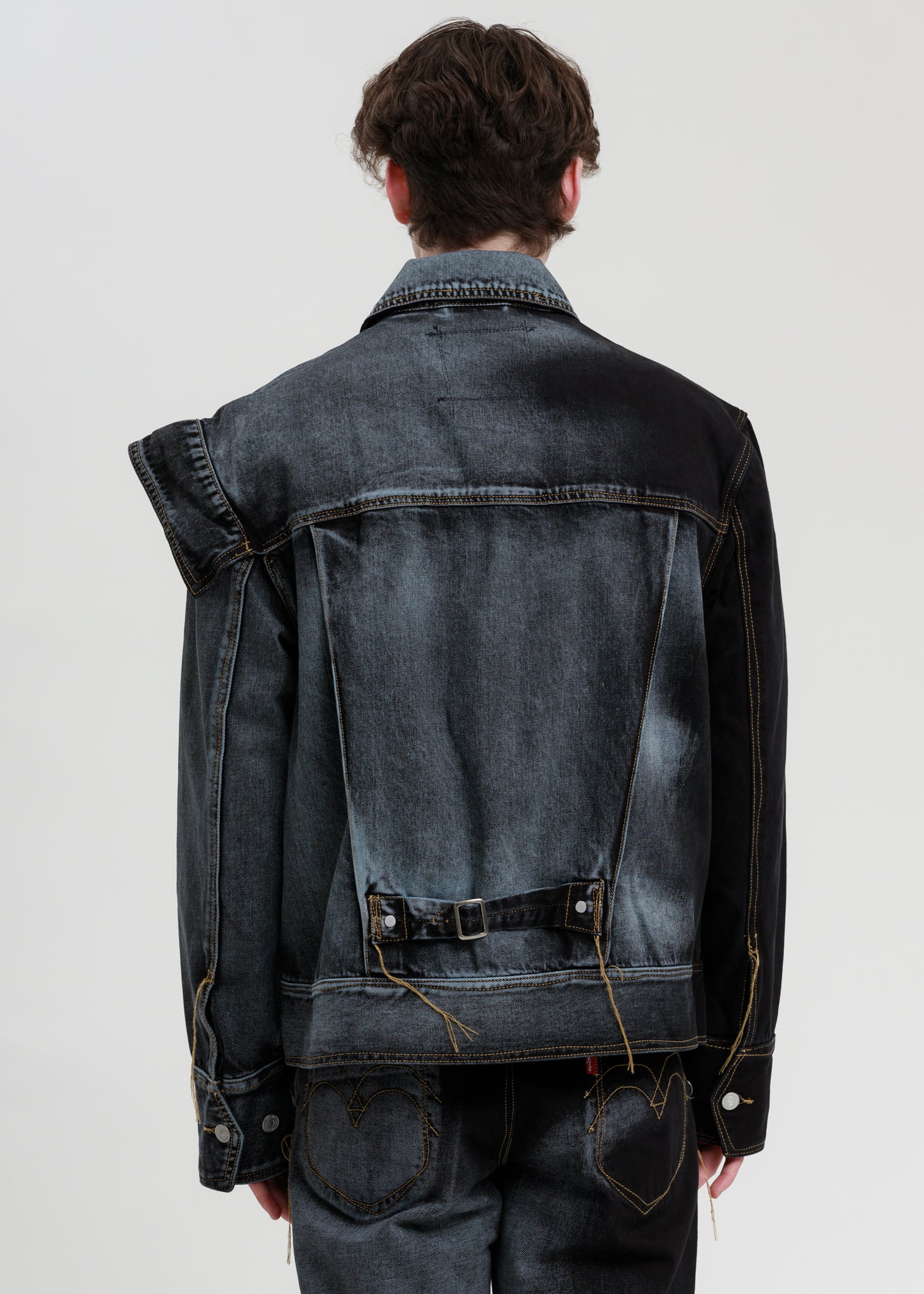 Blue And Black Levi's Edition Denim Oversized Trucker Jacket - Image 3