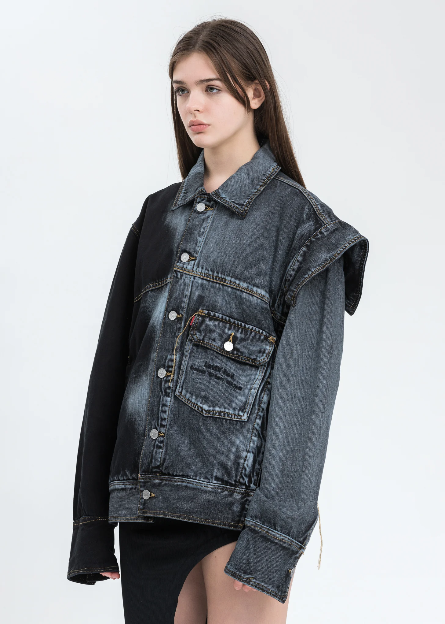 Blue And Black Levi's Edition Denim Oversized Trucker Jacket - Image 2