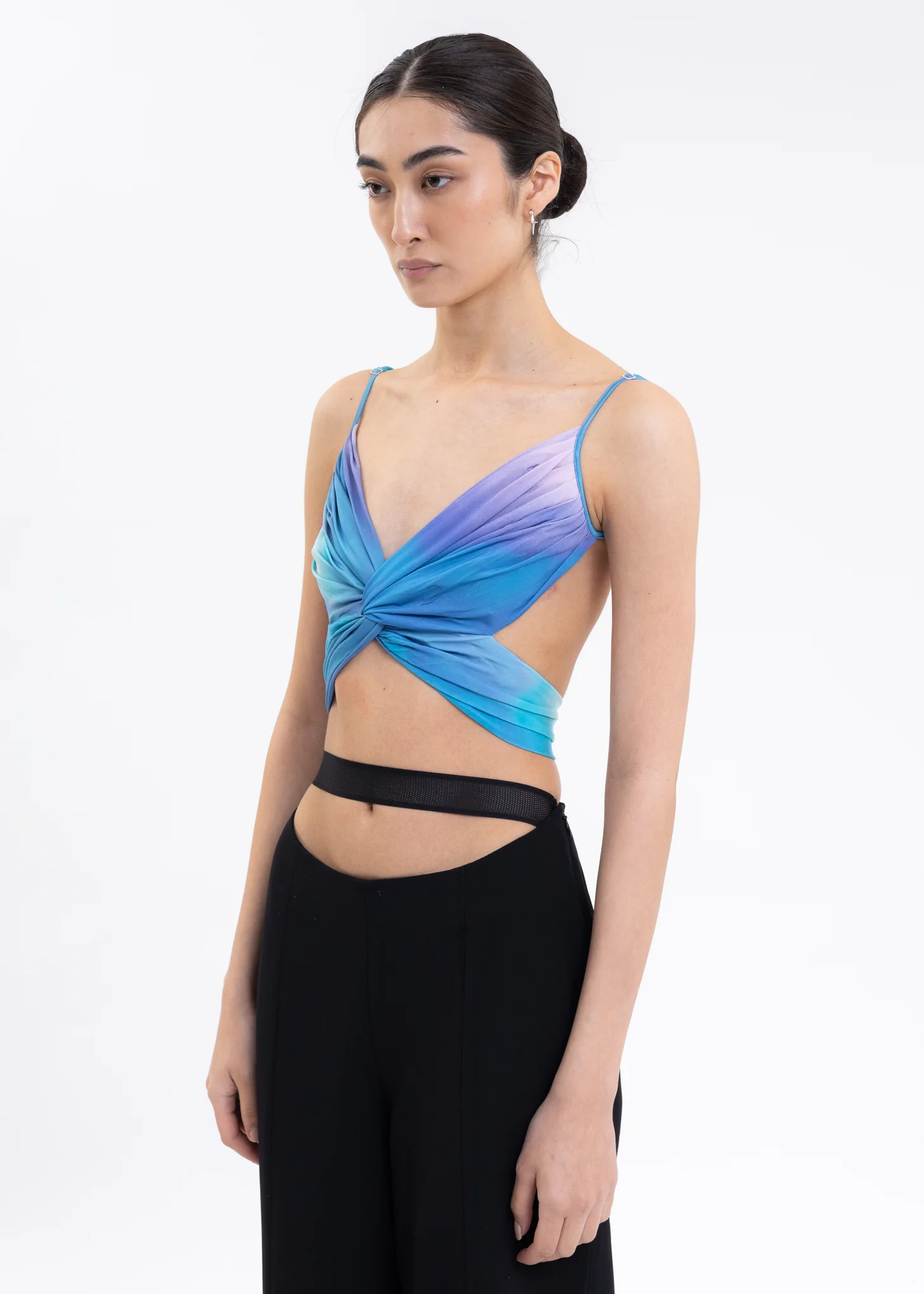 Blue And Grey Twisted Bra Top - Image 3