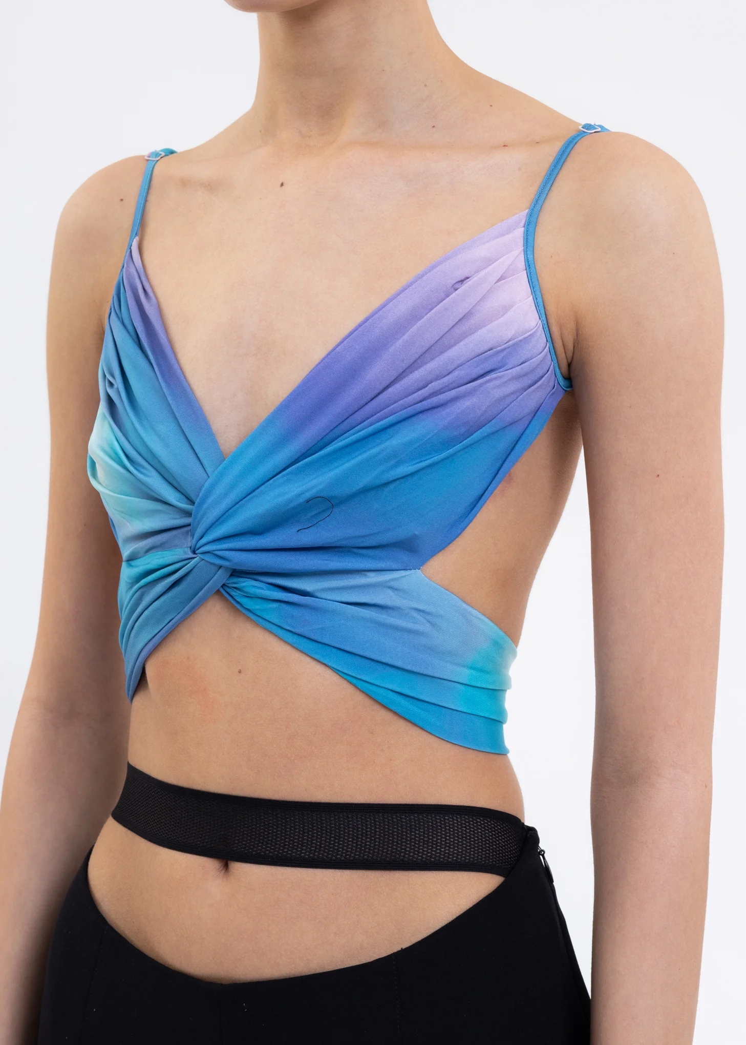Blue And Grey Twisted Bra Top - Image 4