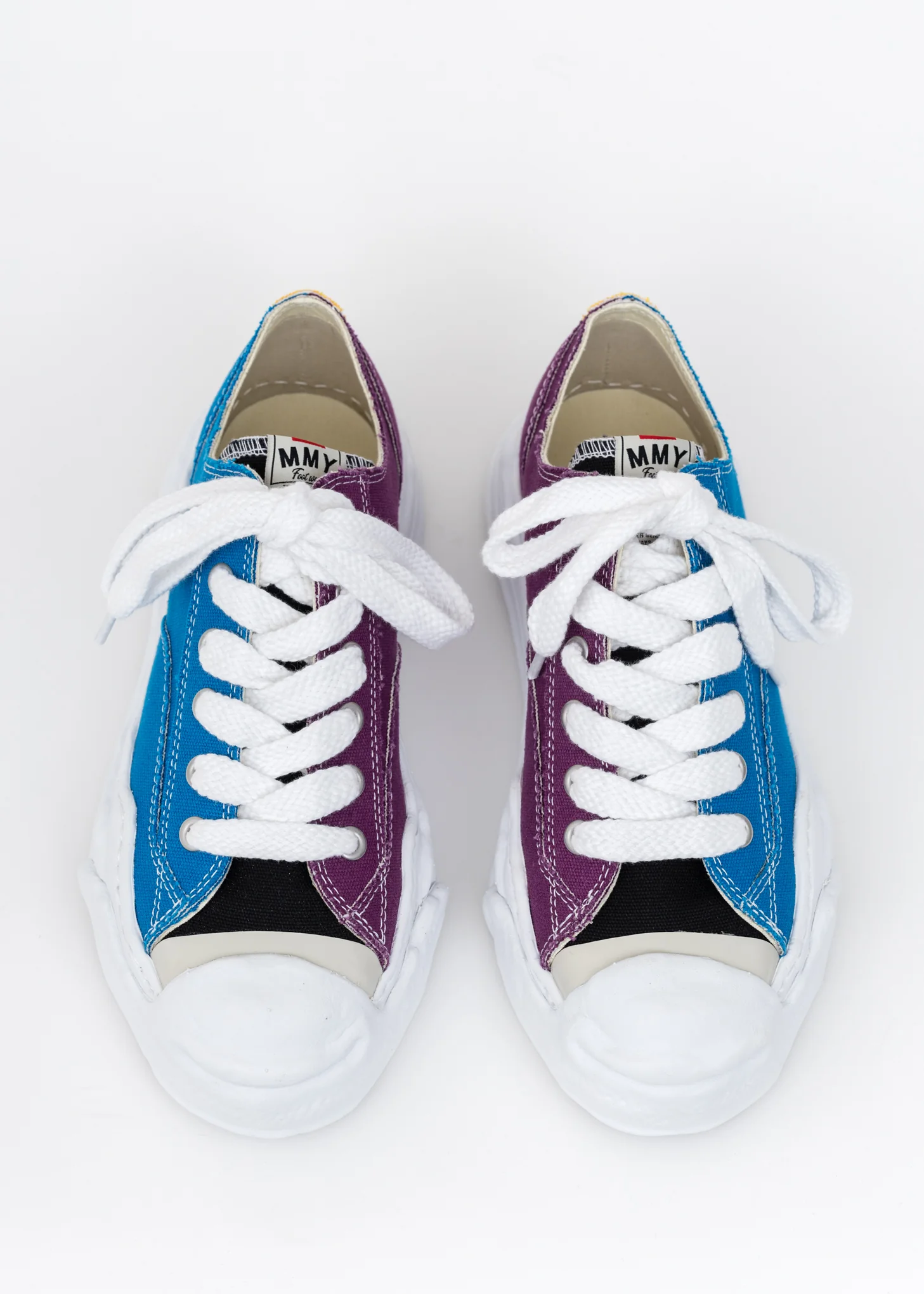 Blue And Purple Original Sole Toe Cap Canvas Lowcut Sneaker - Image 2