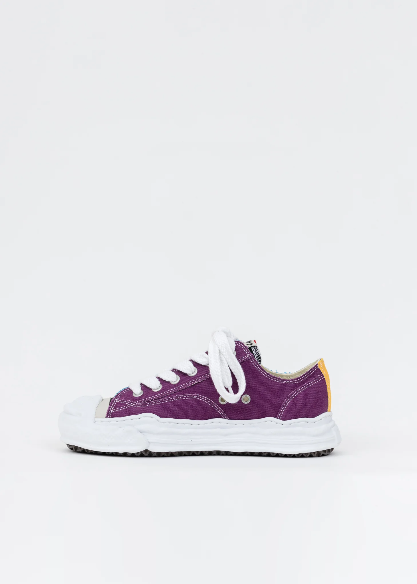 Blue And Purple Original Sole Toe Cap Canvas Lowcut Sneaker - Image 4