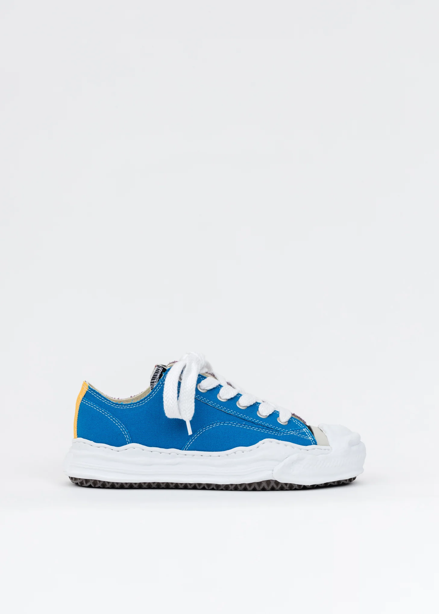 Blue And Purple Original Sole Toe Cap Canvas Lowcut Sneaker - Image 5