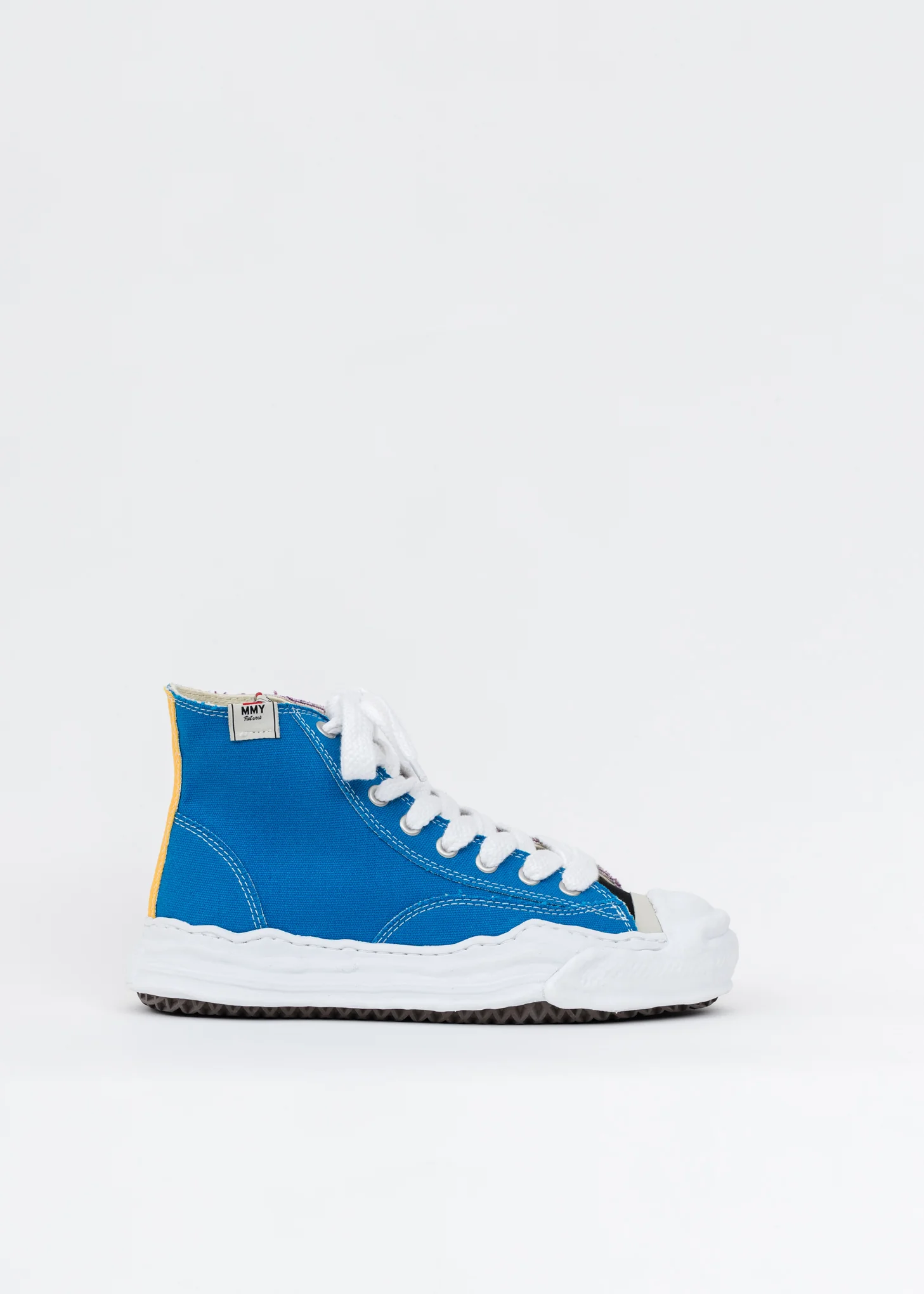 Blue And Purple Original Sole Toe Cap Canvas Hicut Sneaker - Image 5