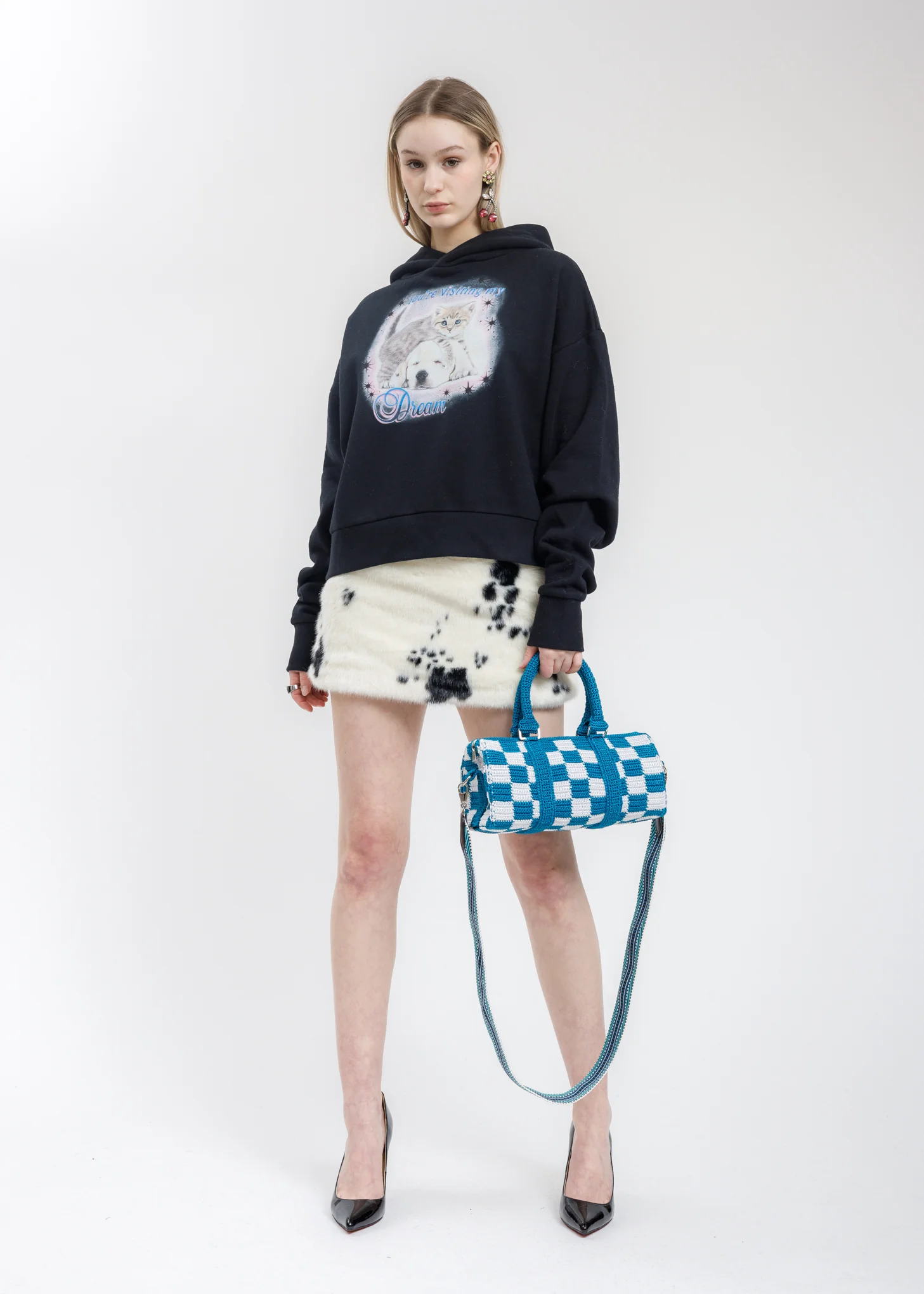 Blue And White Hand Crochet Bag - Image 6