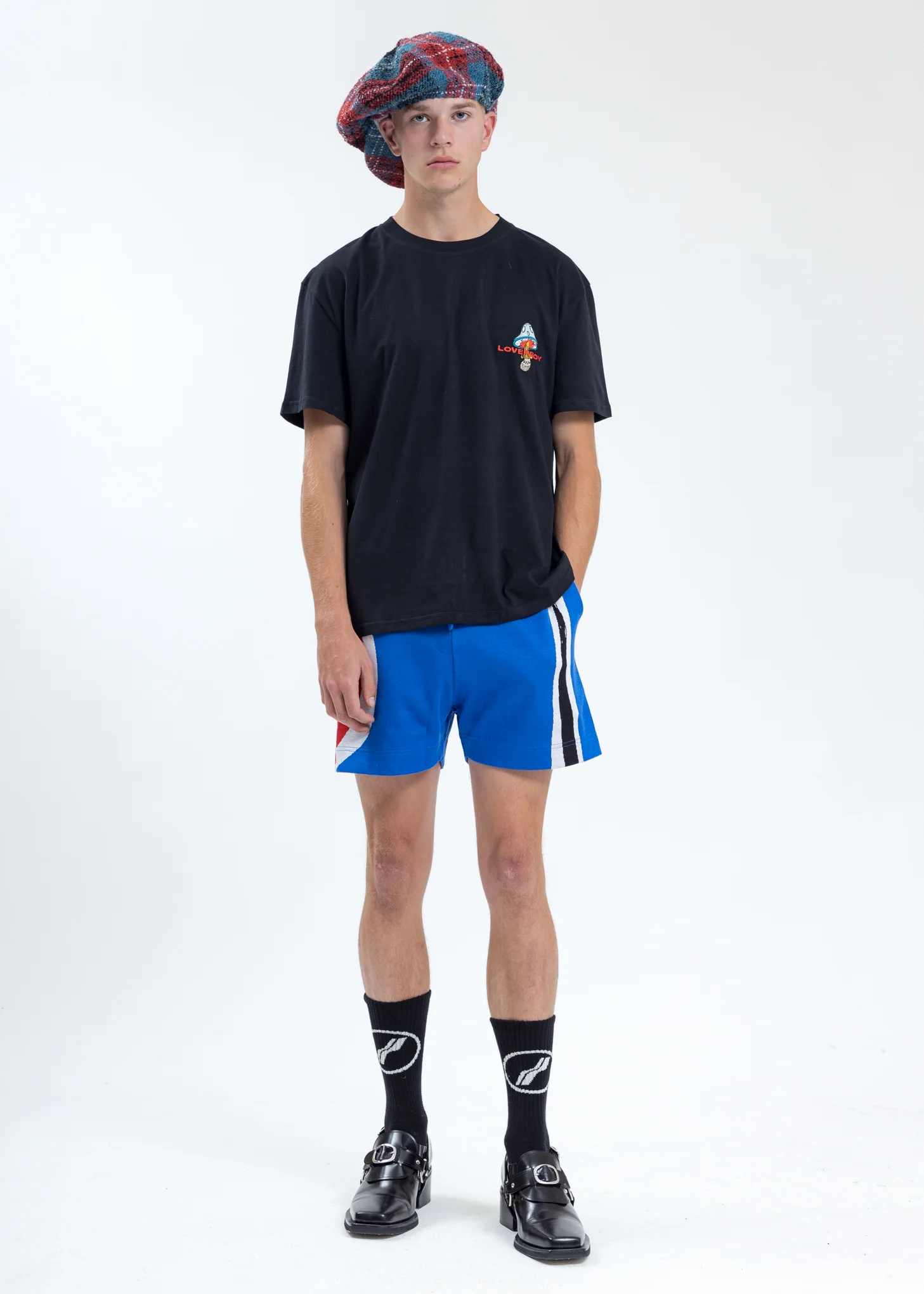 Blue Art Work Knitted Shorts - Image 6