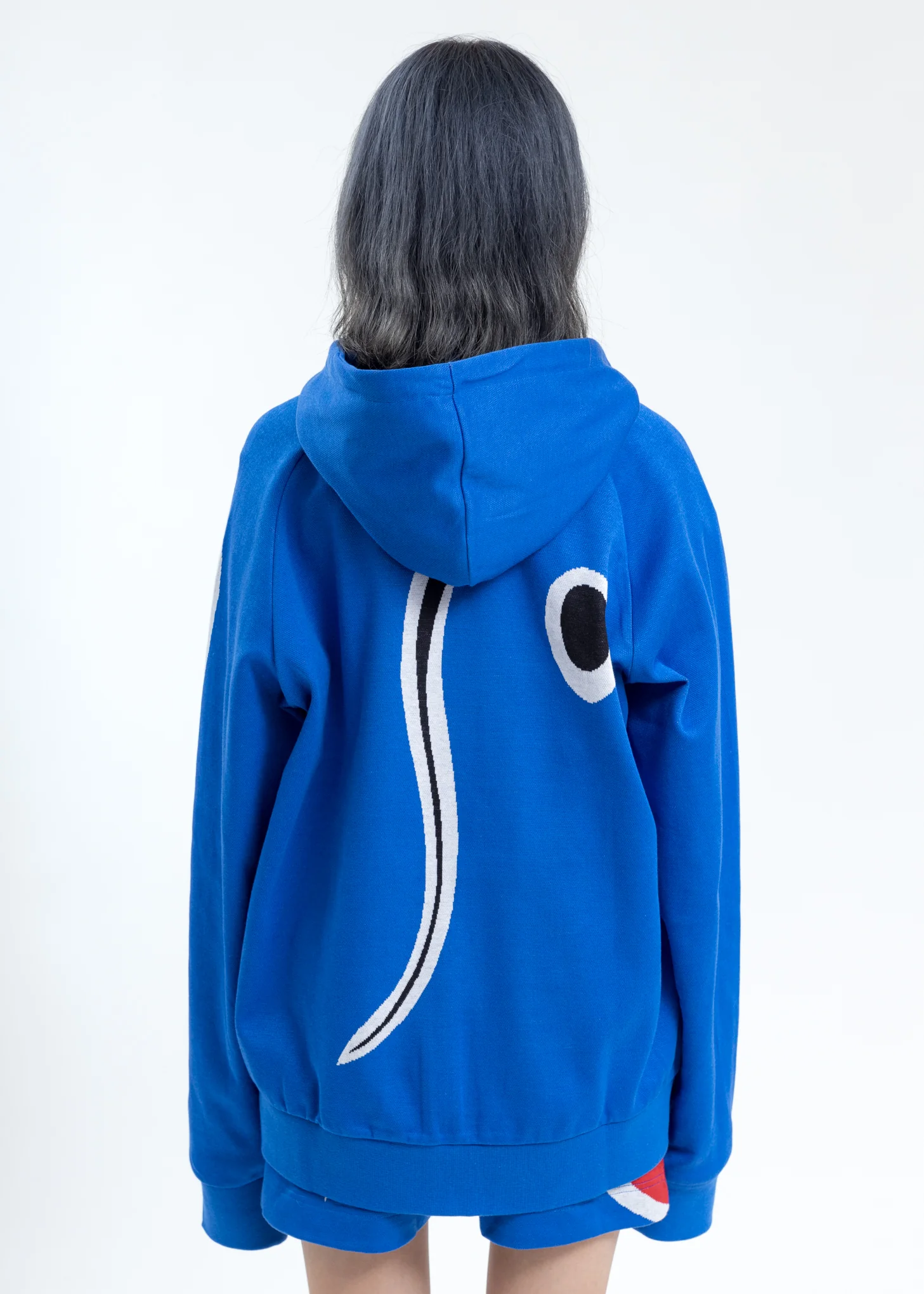 Blue Art Work Zip-up Hoodie - Image 2