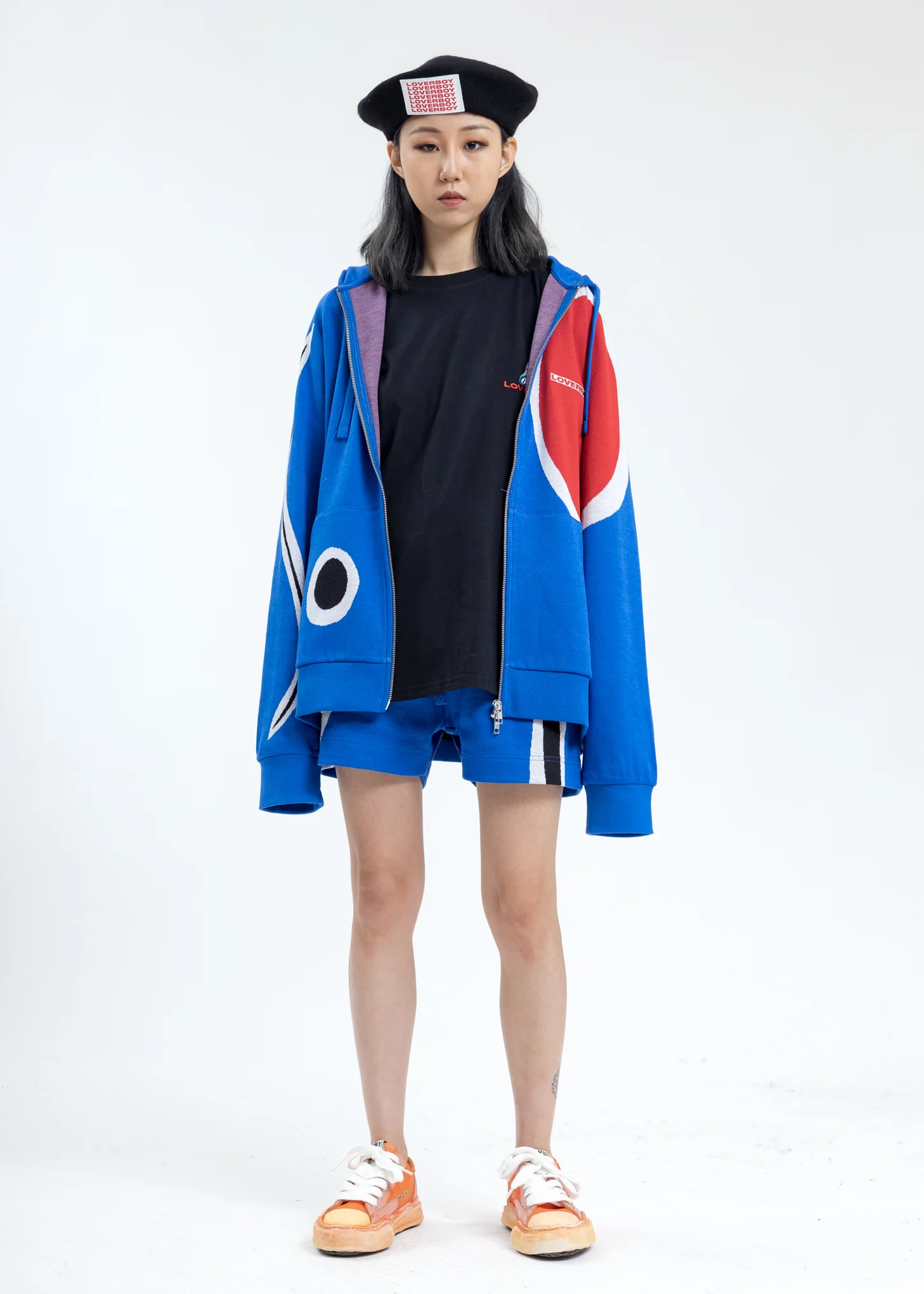 Blue Art Work Zip-up Hoodie - Image 3