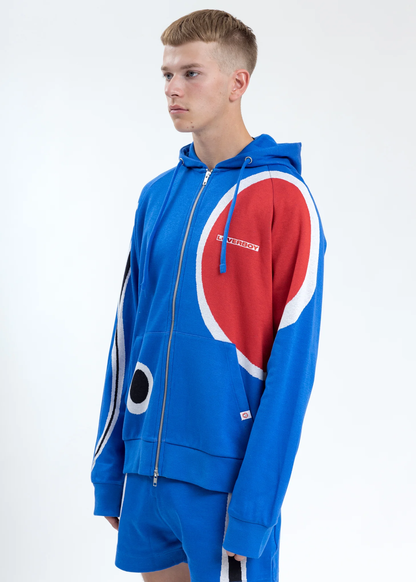Blue Art Work Zip-up Hoodie - Image 3