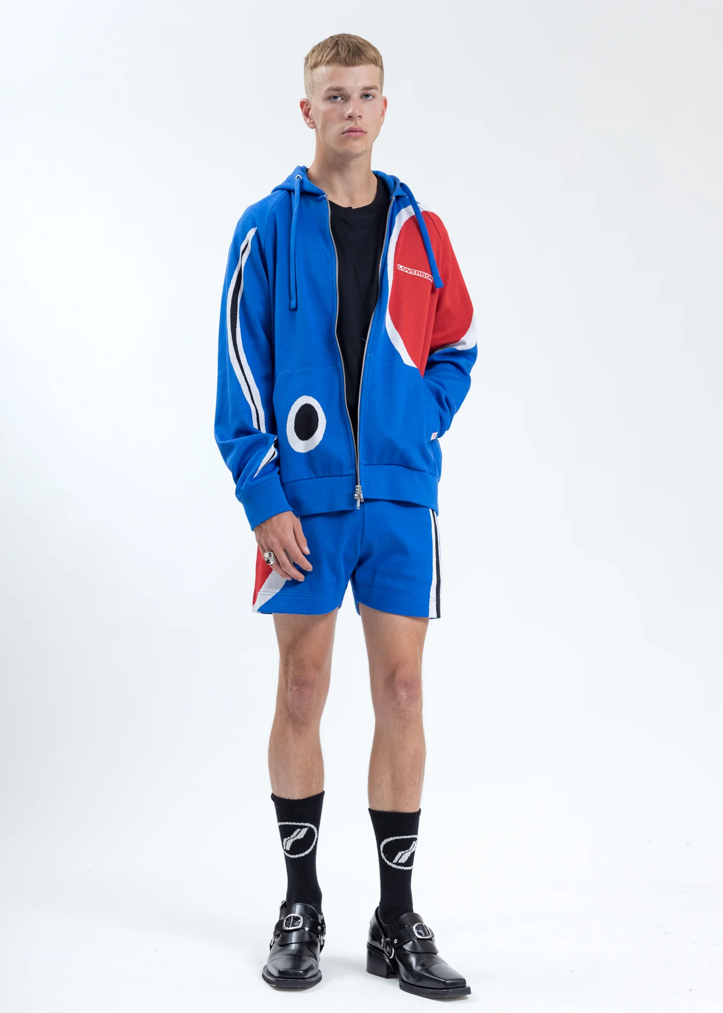 Blue Art Work Zip-up Hoodie - Image 5