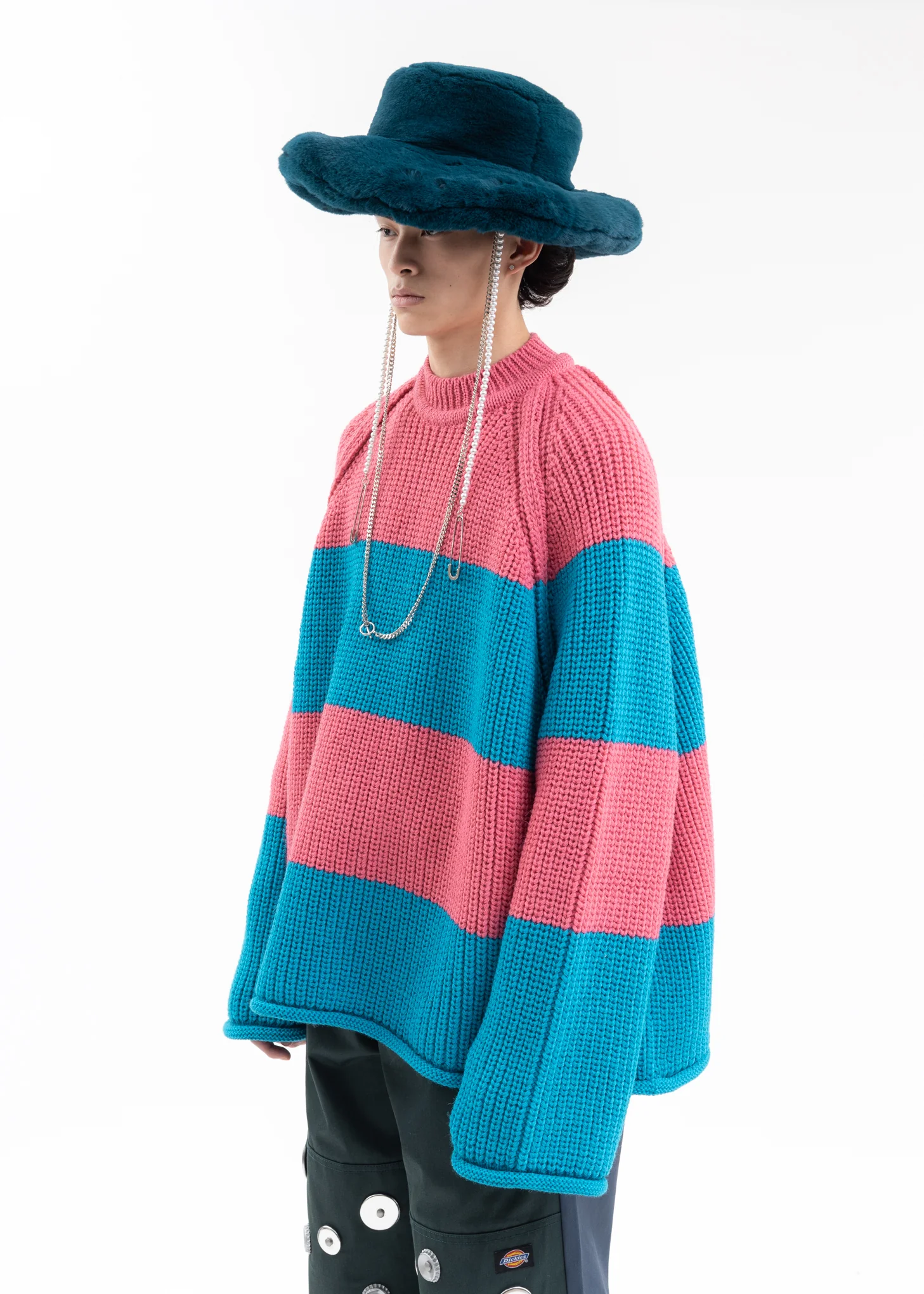 Blue Big Fur Hat KIDILL × CA4LA Collaboration - Image 4
