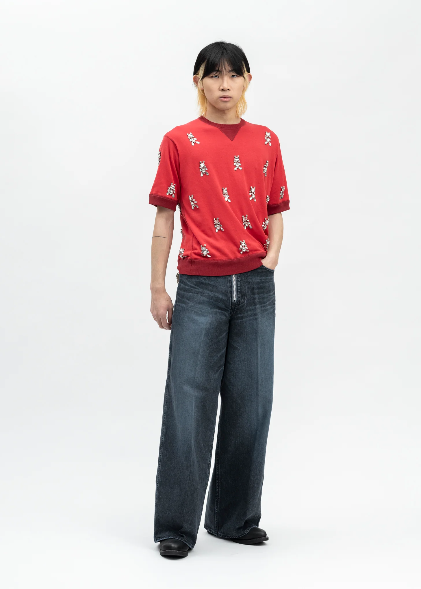 BLUE "MASUBOYS" BAGGY JEANS (OVER DYE) - Image 5