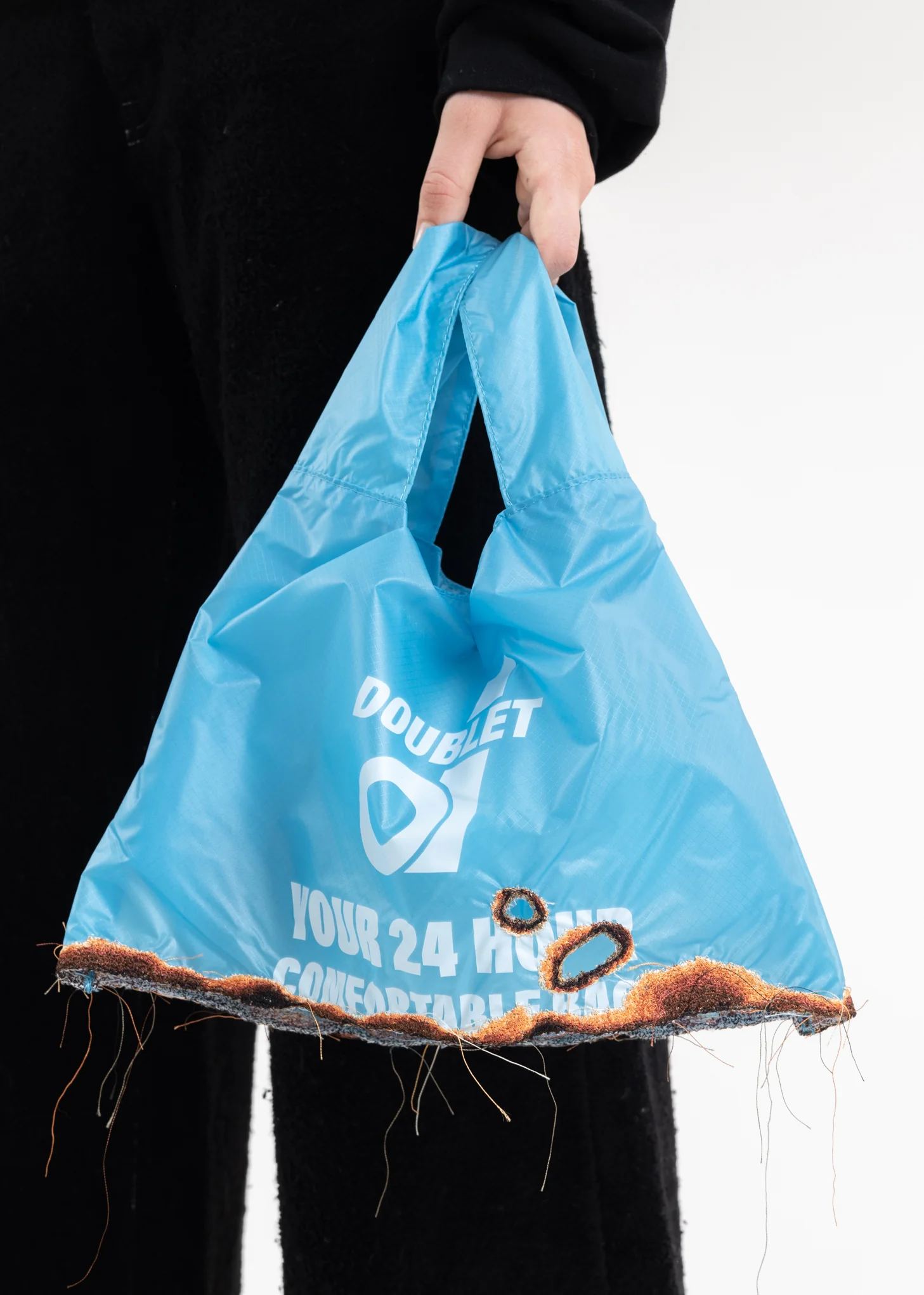 Blue BURNING EMBROIDERY SUPERMARKET BAG - Image 2