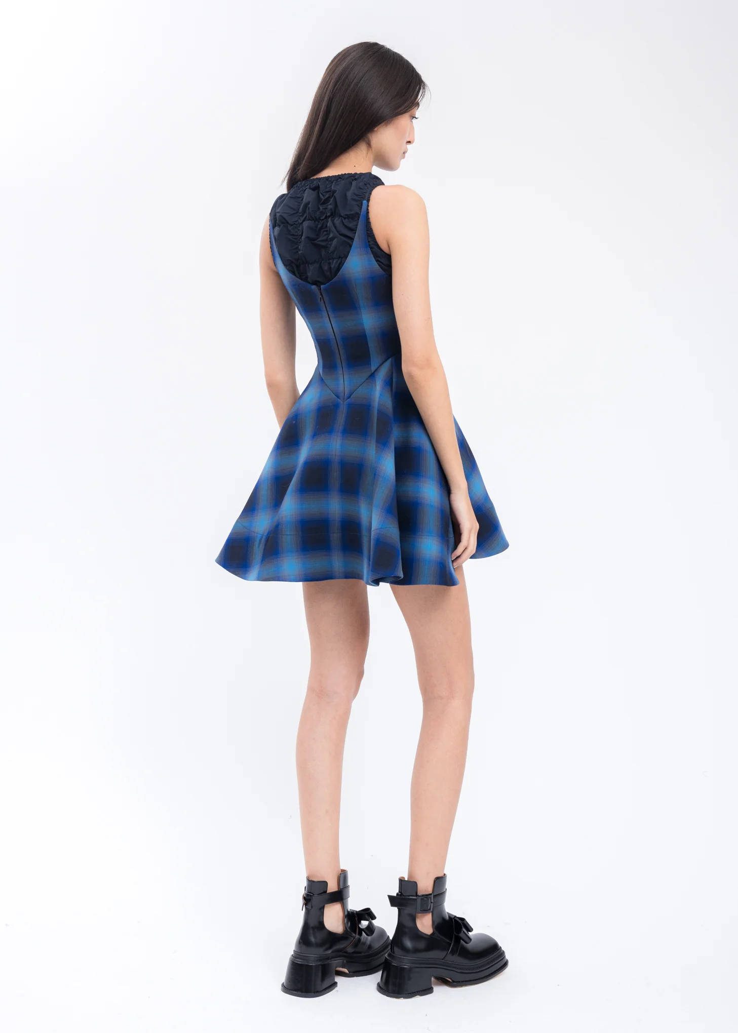 Blue Check Braces Dress - Image 2
