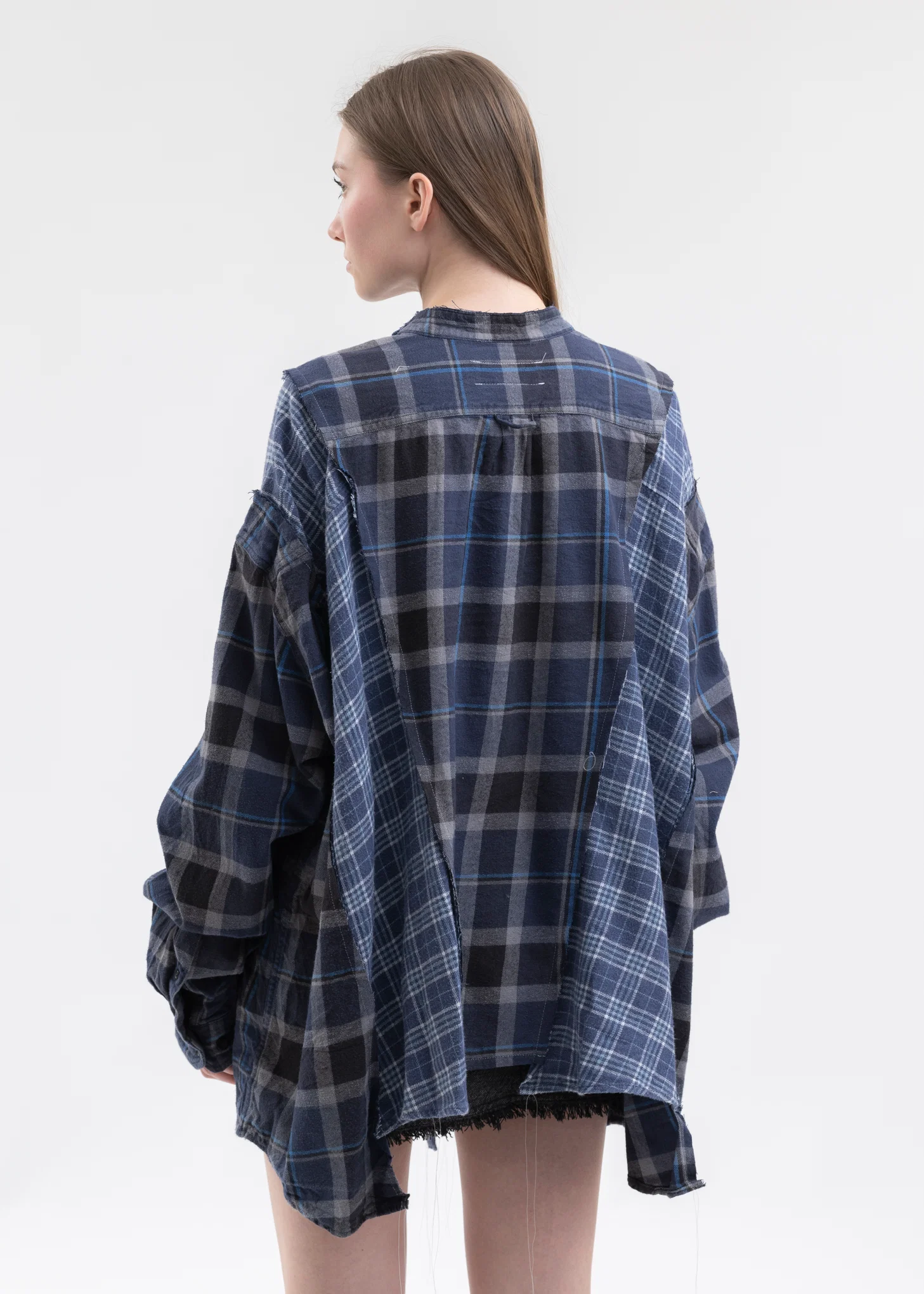 Blue Check Docking Wide Nel Samue Shirts -Style 2 - Image 5