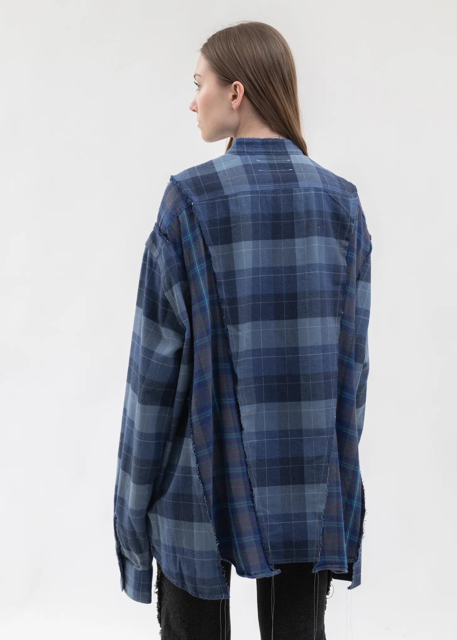 Blue Check Docking Wide Nel Samue Shirts -Style 1 - Image 2