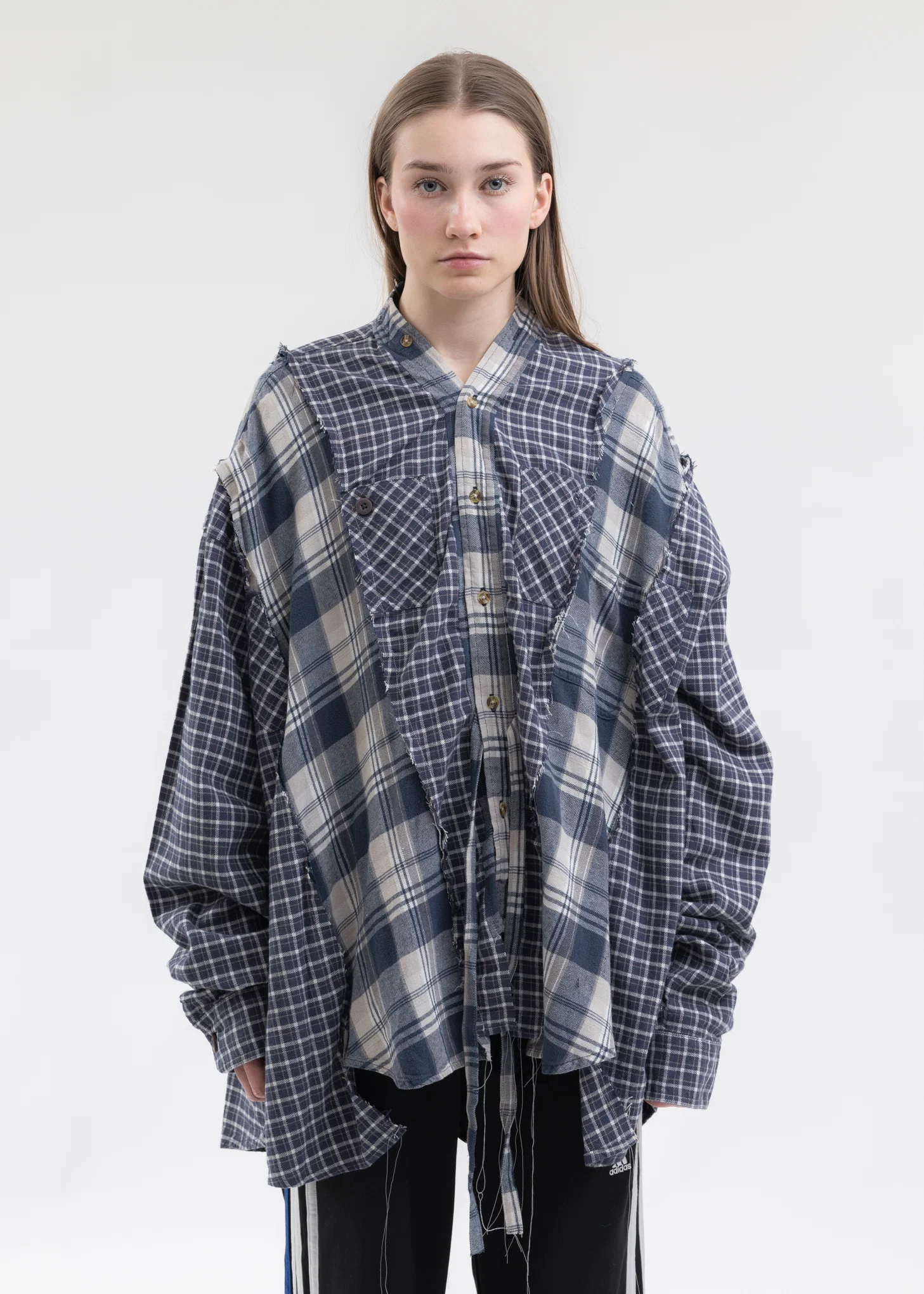 Blue Check Docking Wide Nel Samue Shirts -Style 3