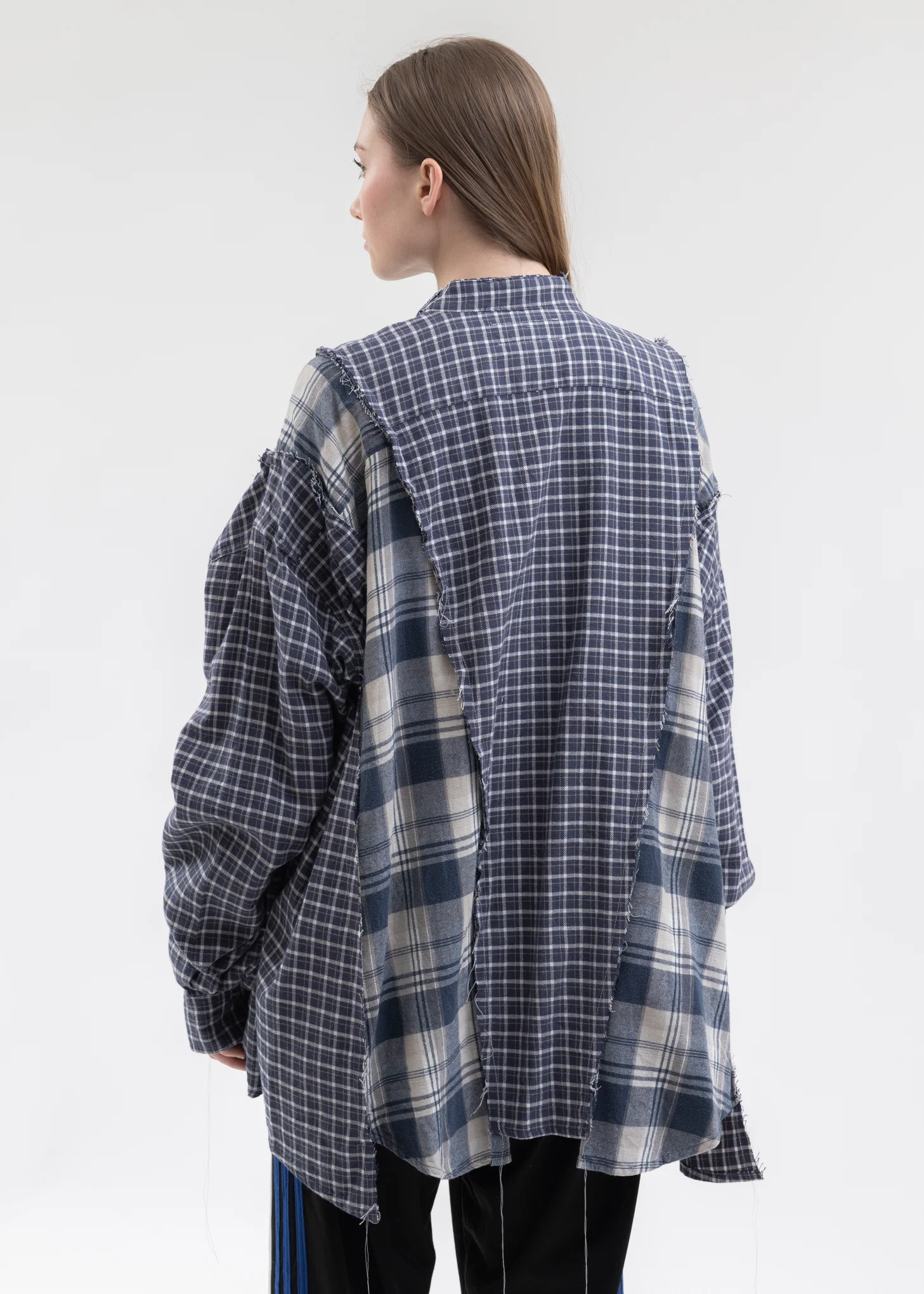 Blue Check Docking Wide Nel Samue Shirts -Style 3 - Image 2