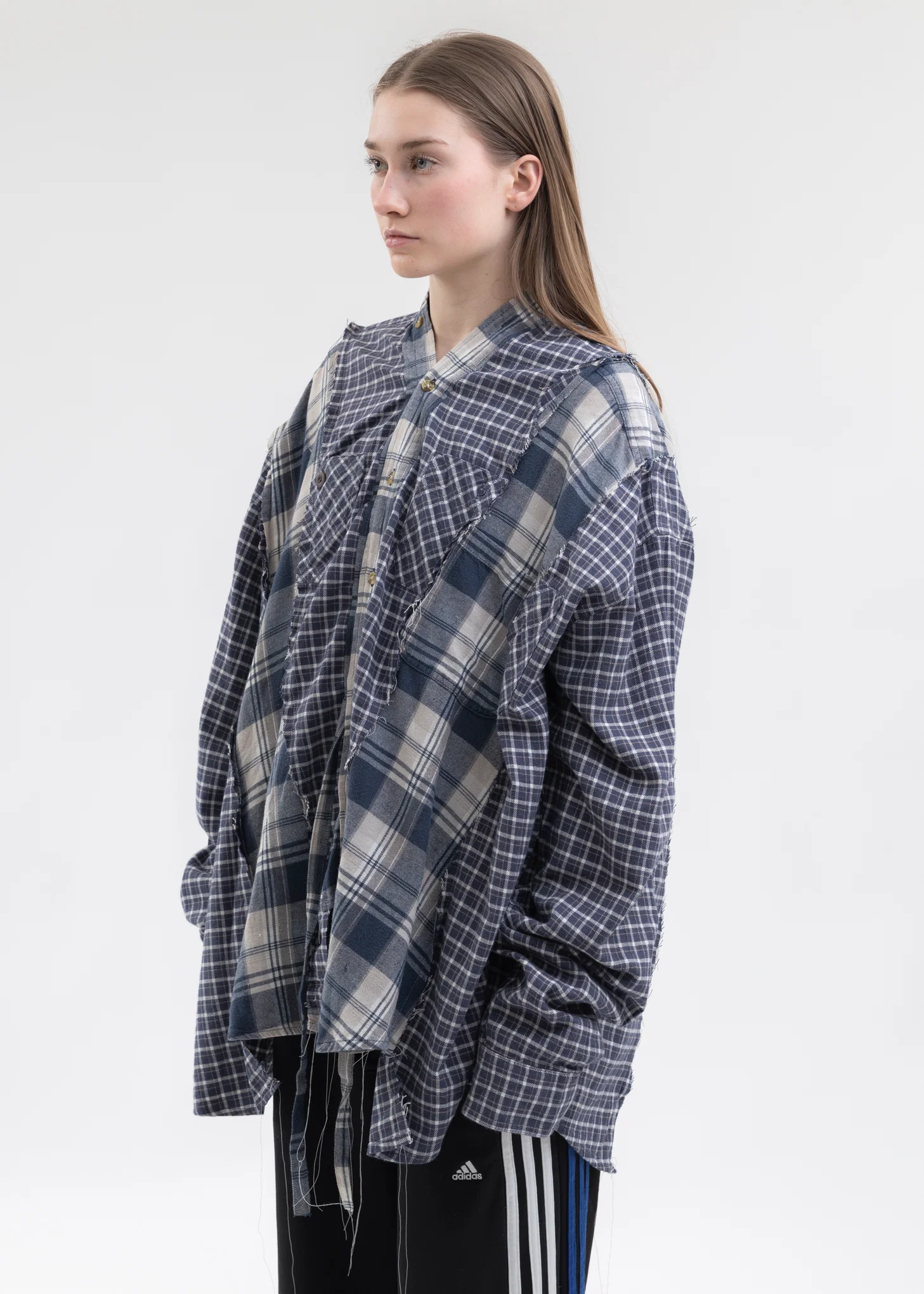 Blue Check Docking Wide Nel Samue Shirts -Style 3 - Image 3