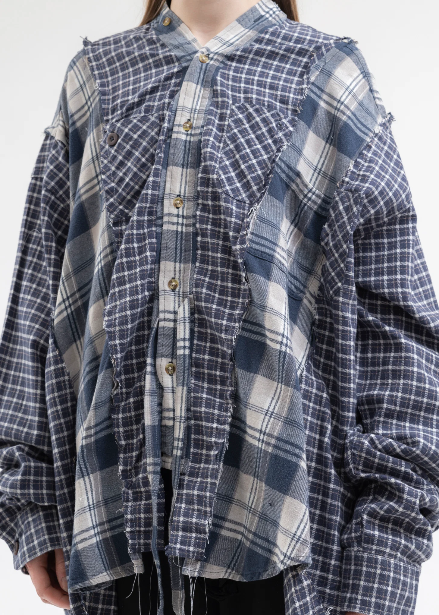Blue Check Docking Wide Nel Samue Shirts -Style 3 - Image 4