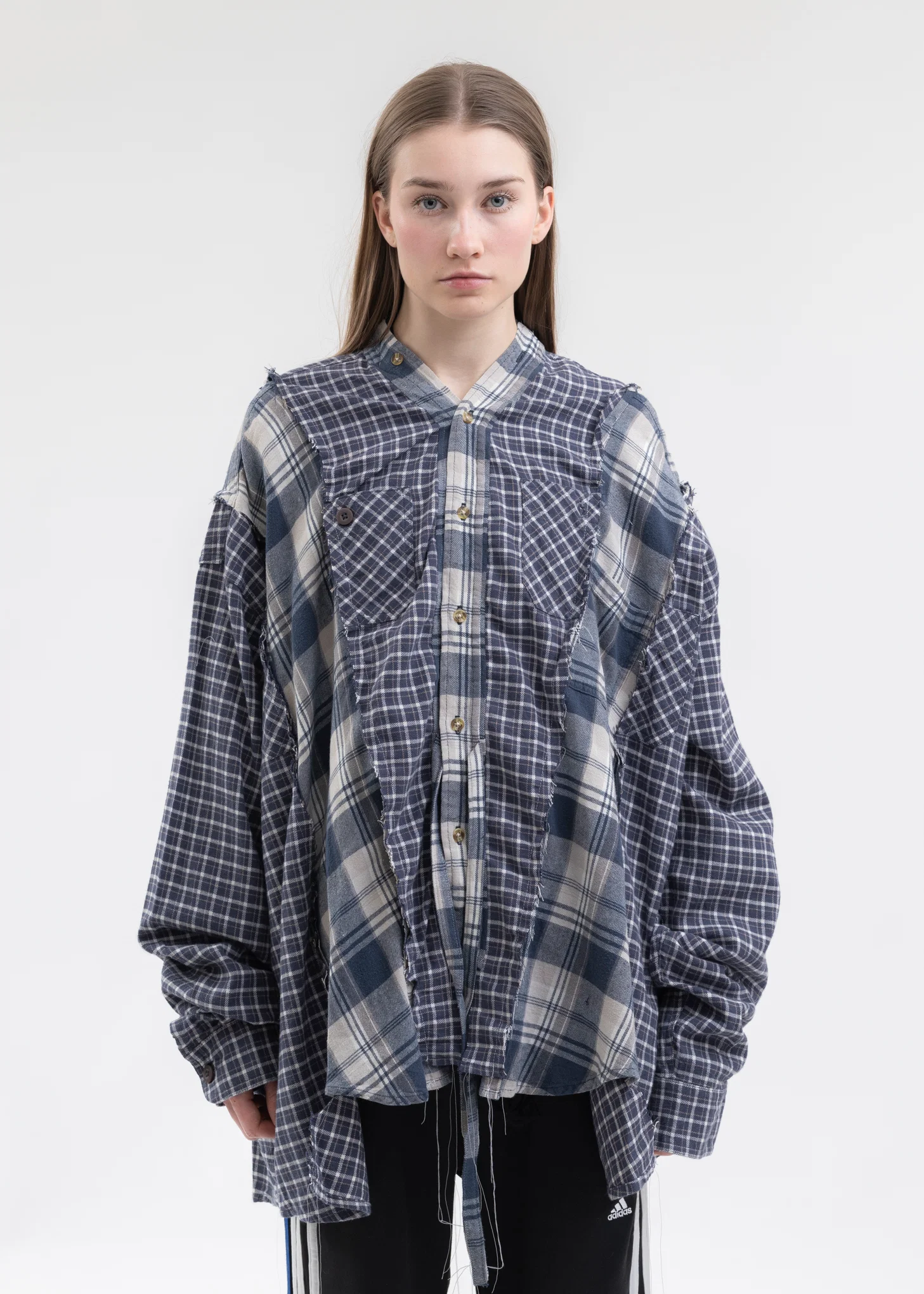 Blue Check Docking Wide Nel Samue Shirts -Style 3 - Image 5