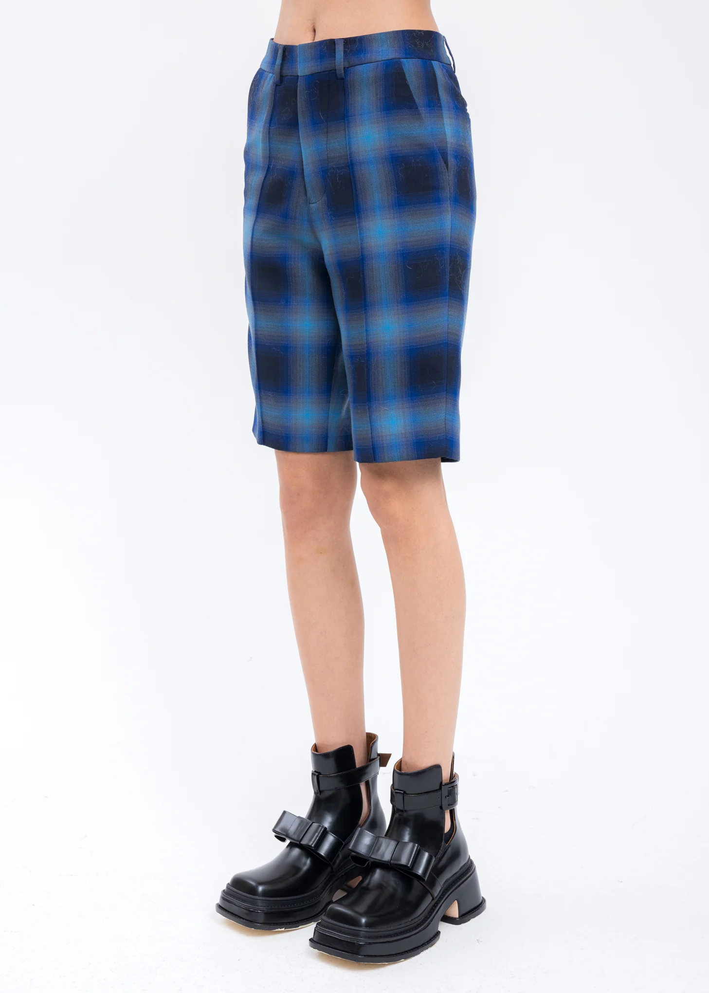 Blue Check Middle Shorts - Image 2