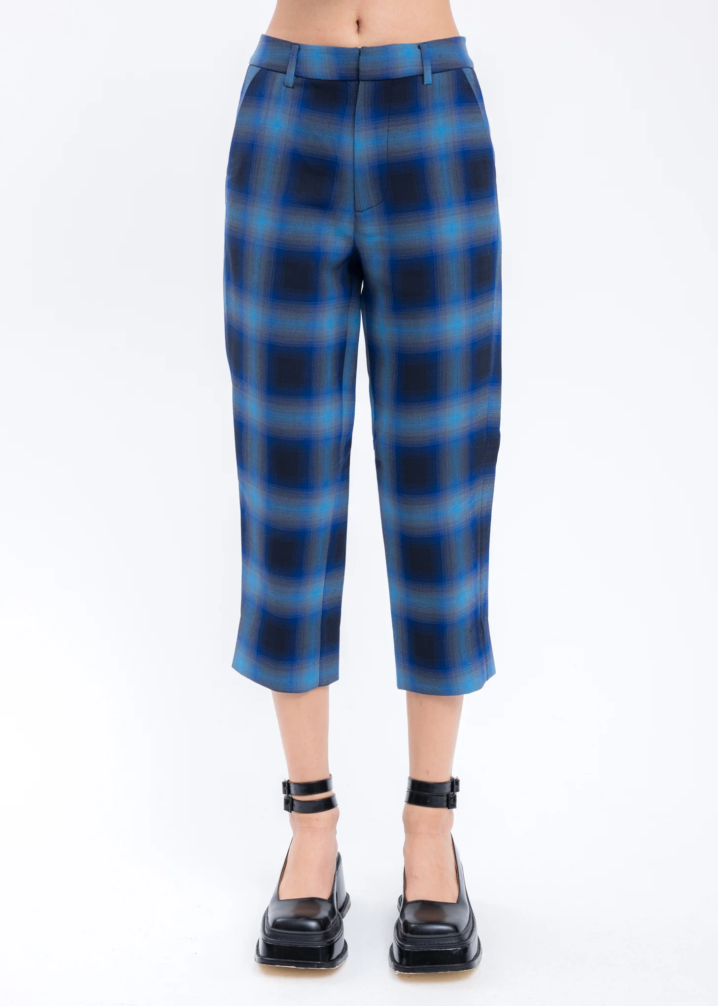 Blue Check Trousers