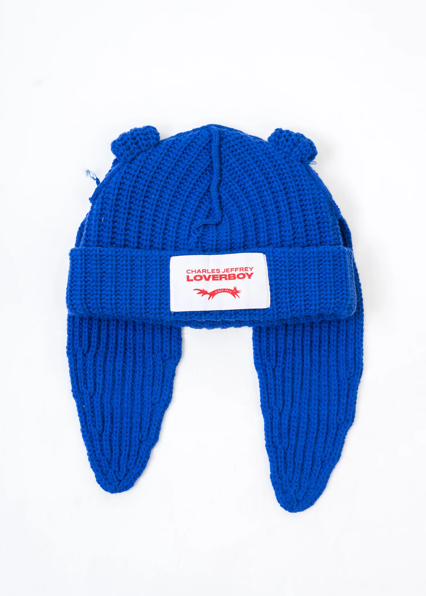Blue Chunky Rabbit Beanie