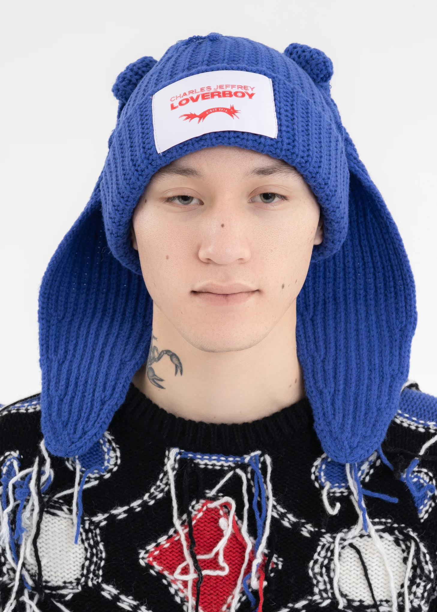 Blue Chunky Rabbit Beanie - Image 4