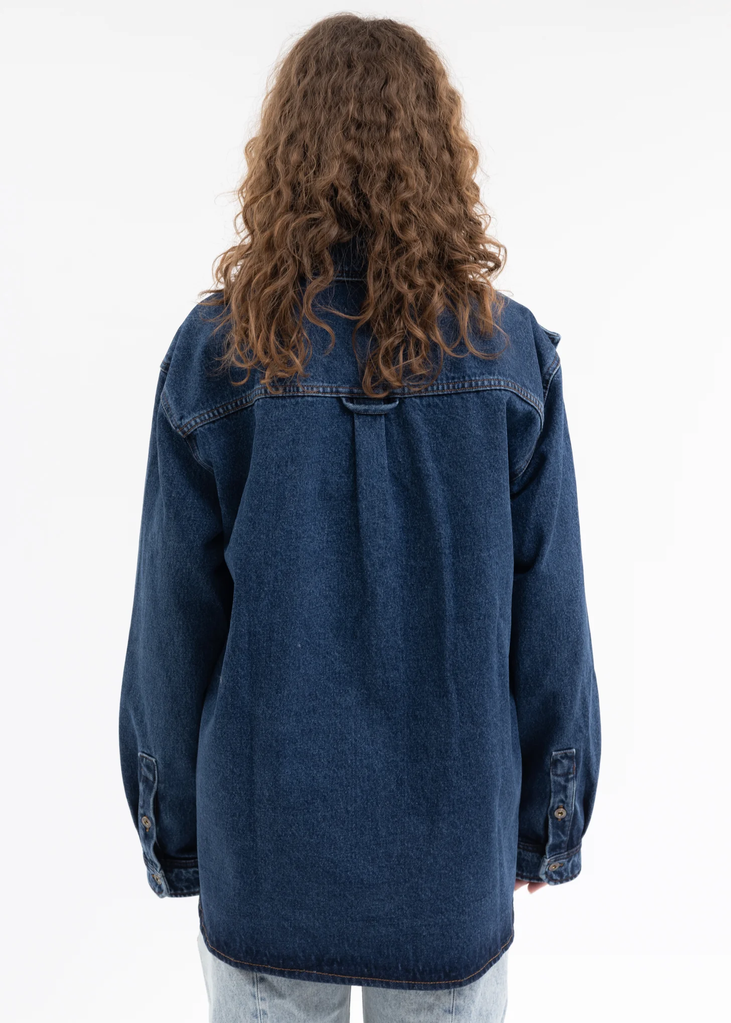 BLUE CLASSIC BUTTON PANEL DENIM SHIRT - Image 4
