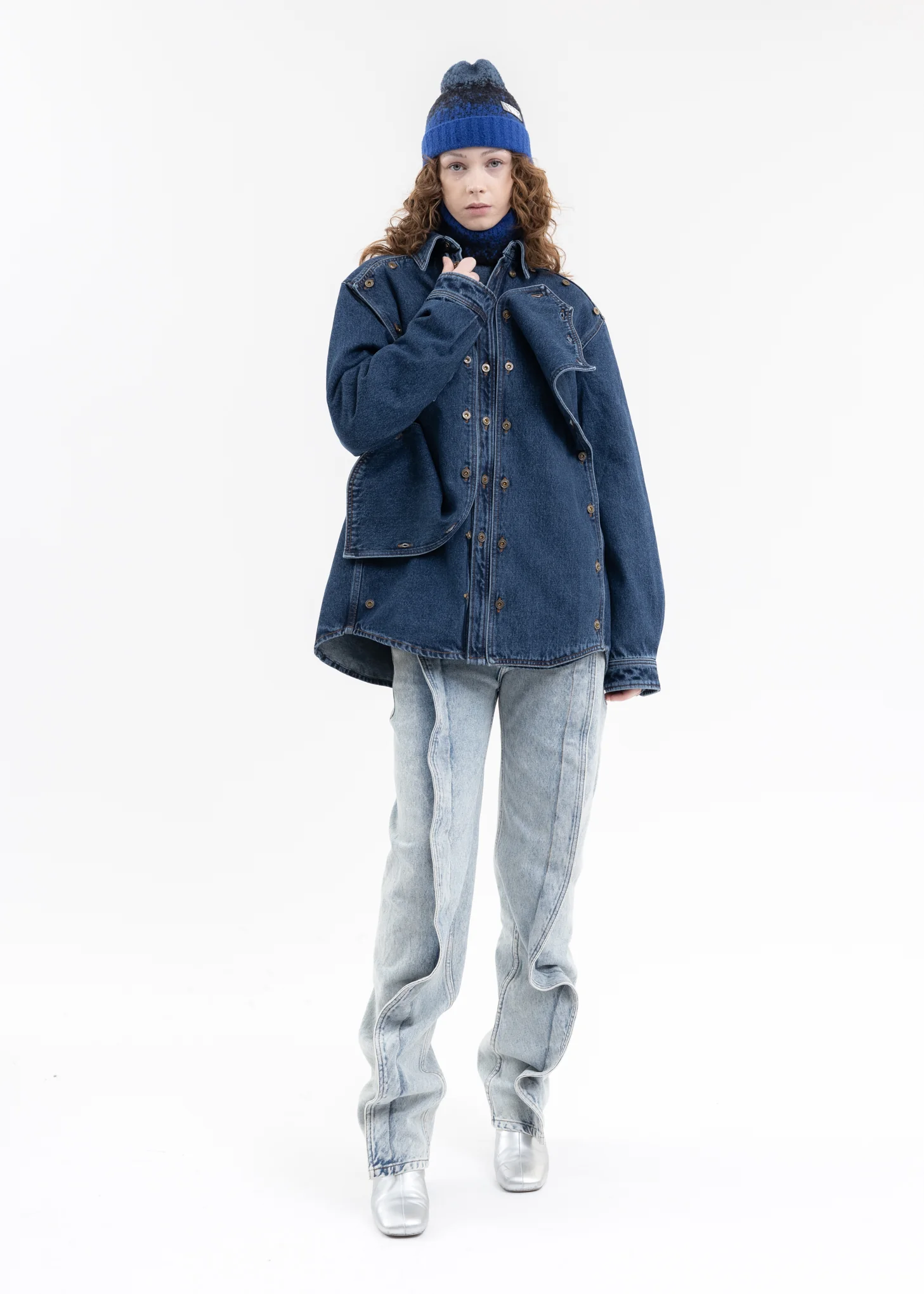 BLUE CLASSIC BUTTON PANEL DENIM SHIRT - Image 7