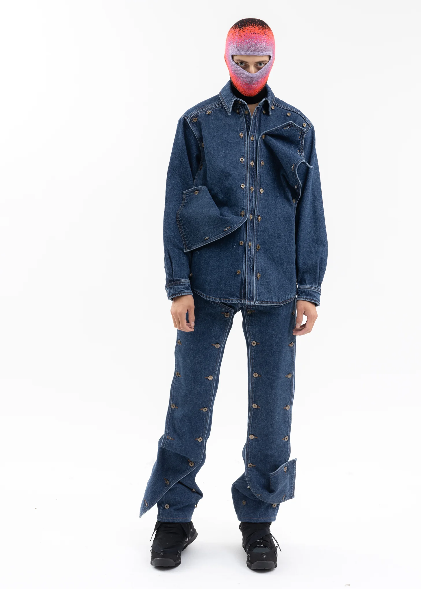 BLUE CLASSIC BUTTON PANEL DENIM SHIRT - Image 2