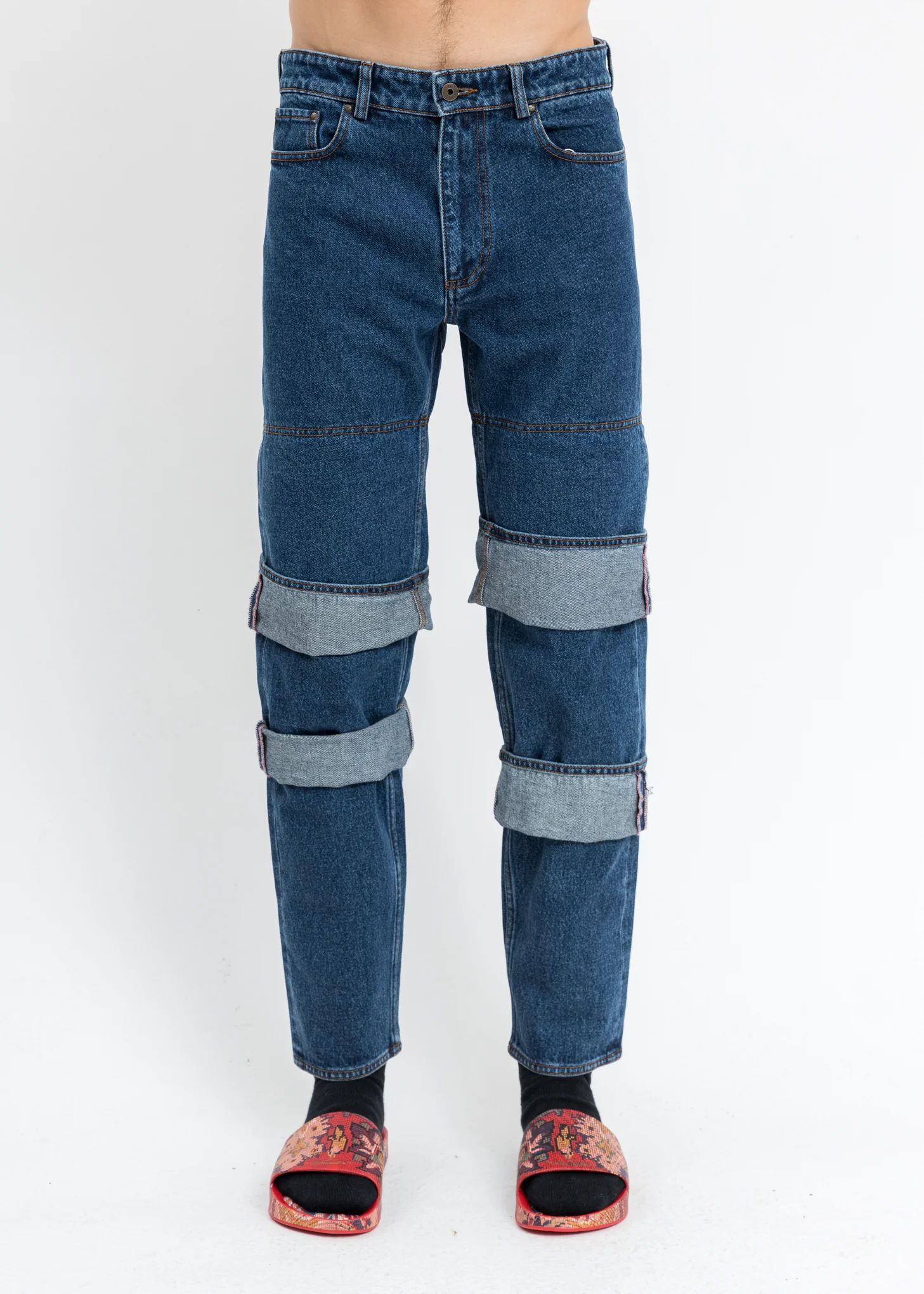 Blue Classic Multi Cuff Jeans