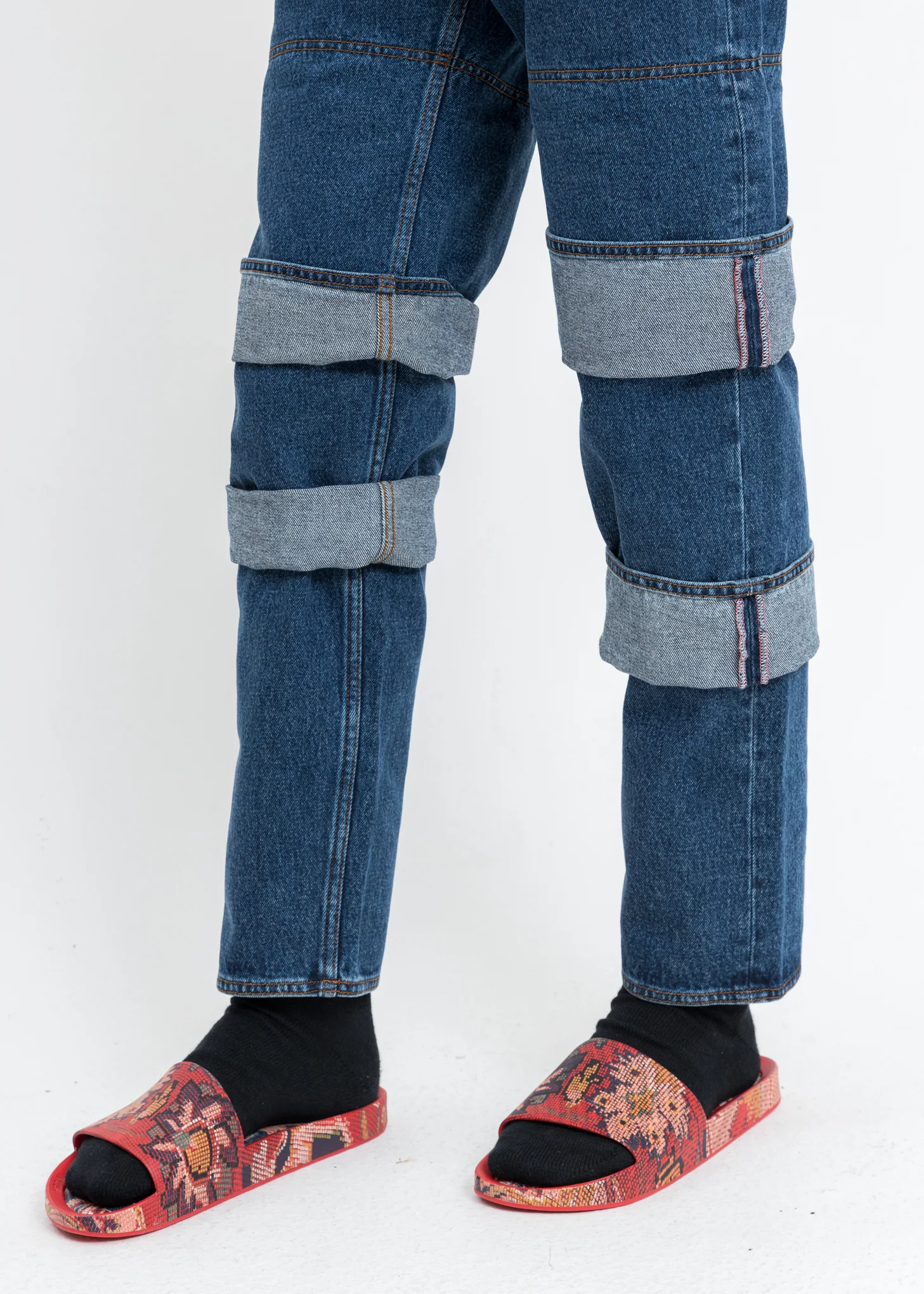 Blue Classic Multi Cuff Jeans - Image 4