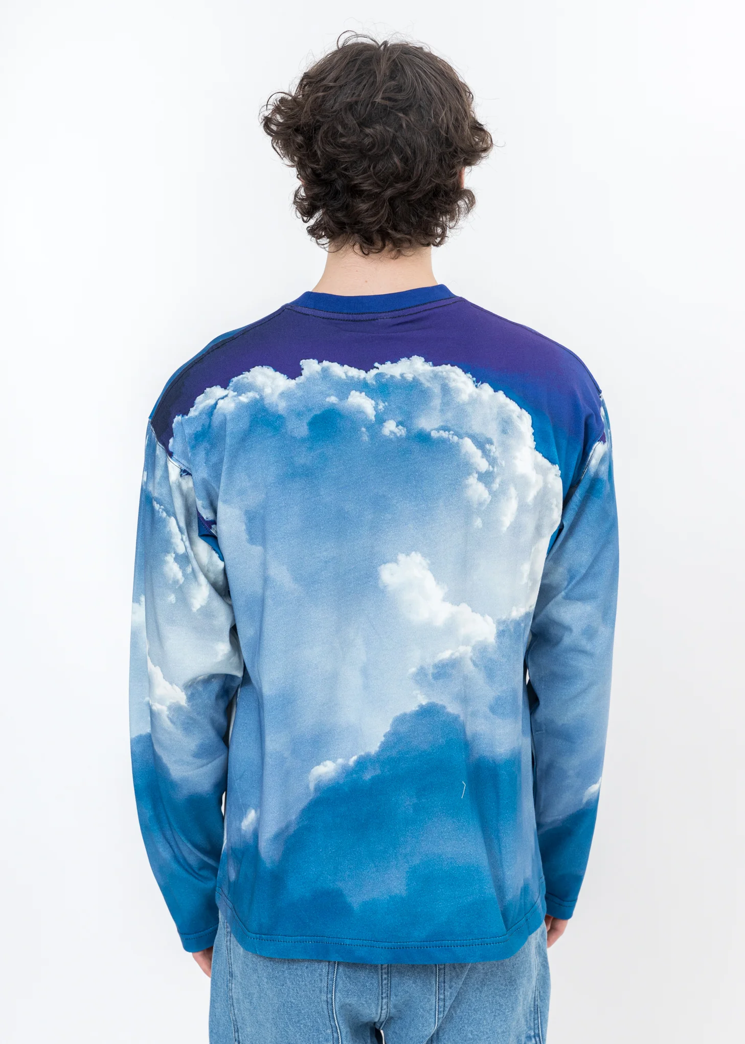 Blue Cloud Print Long Sleeves - Image 4