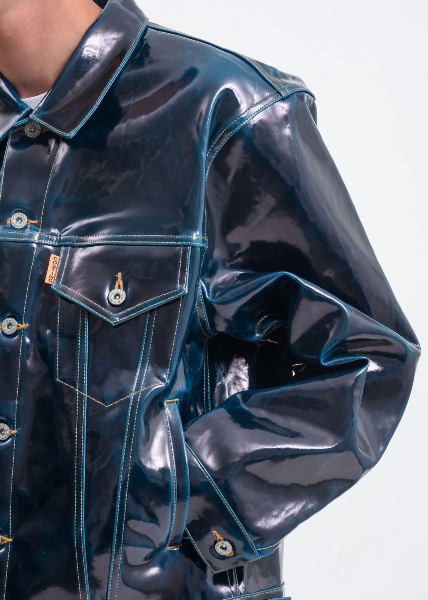 Blue Coating Denim Jacket - Image 4