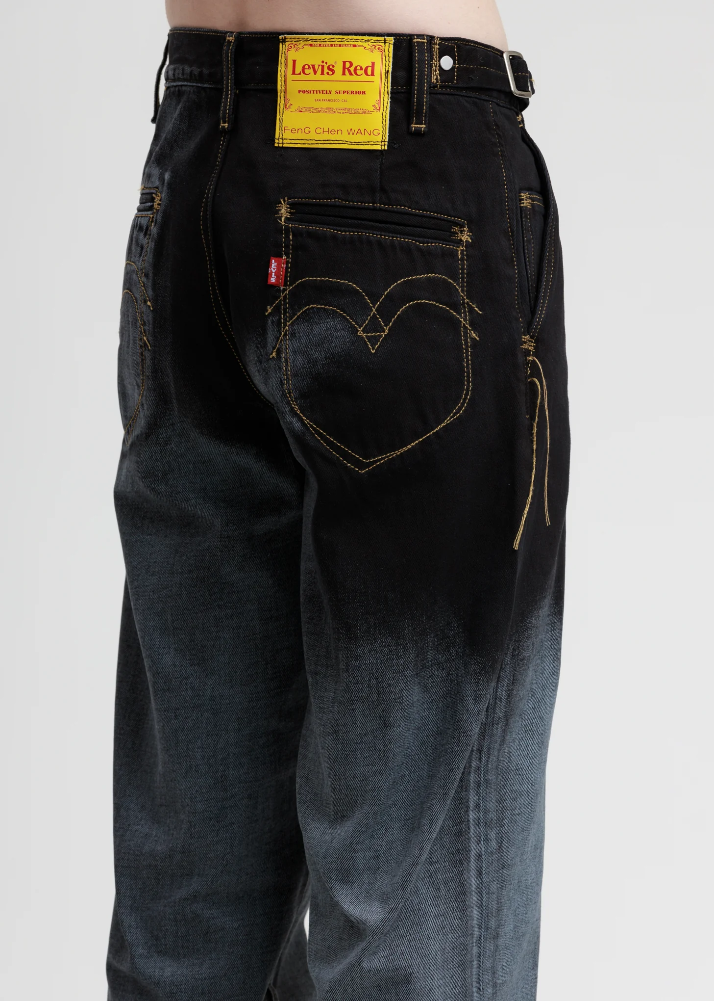Blue and Black Levi's Edition Denim Twill Straight Loose Jeans - Image 5