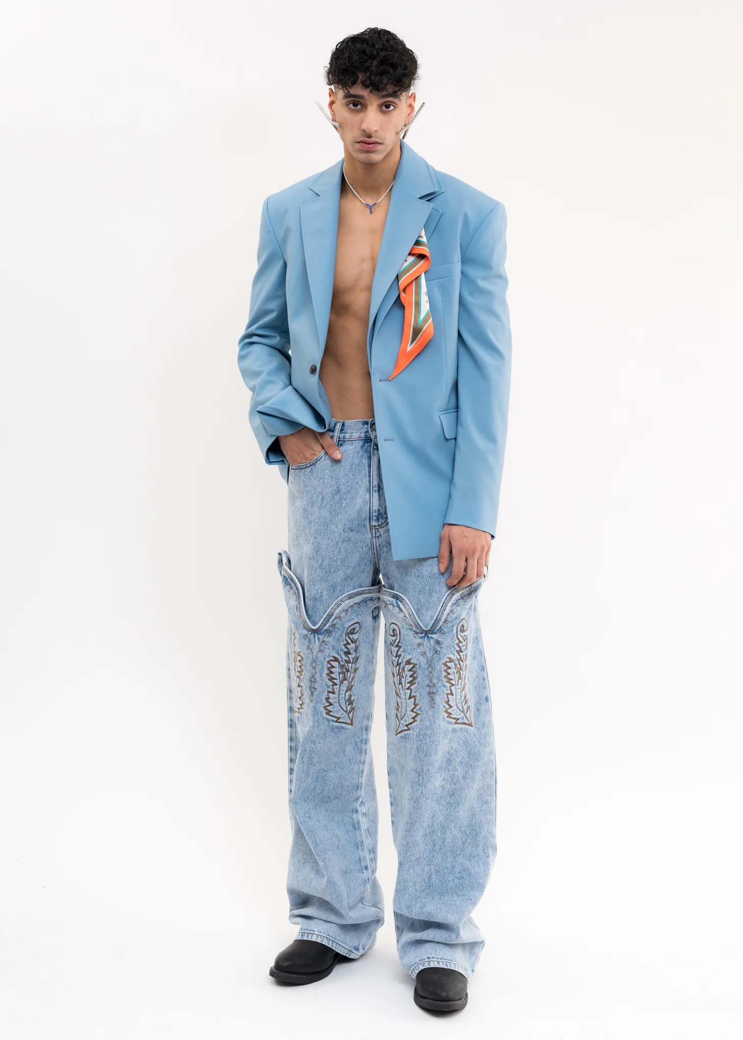 Blue COWBOY CUFF Jeans - Image 8