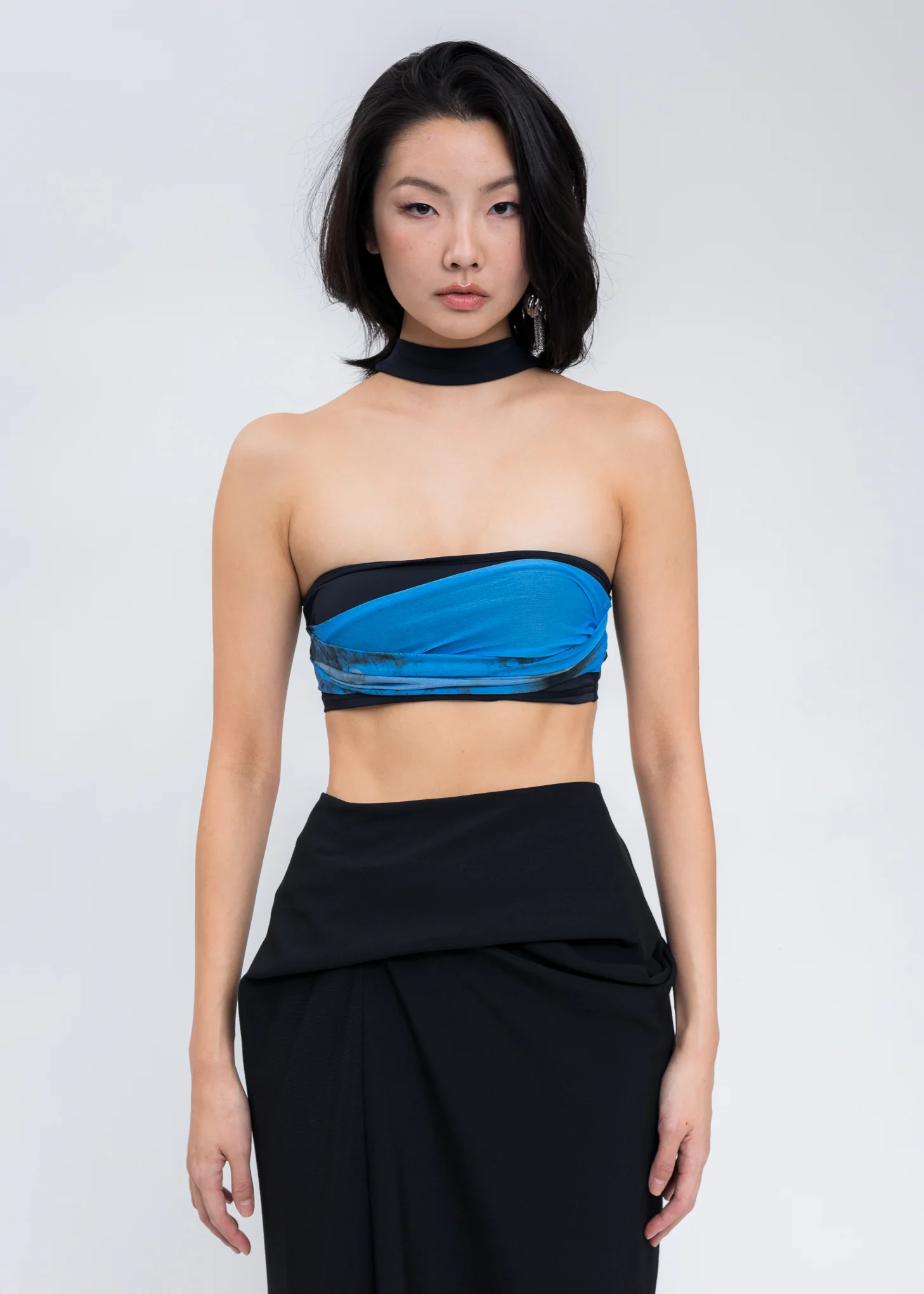 Blue Cross Neck Tube Top