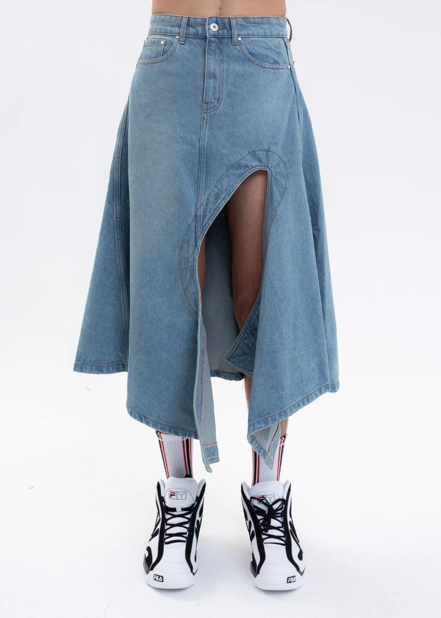 Blue CUT OUT DENIM Skirt