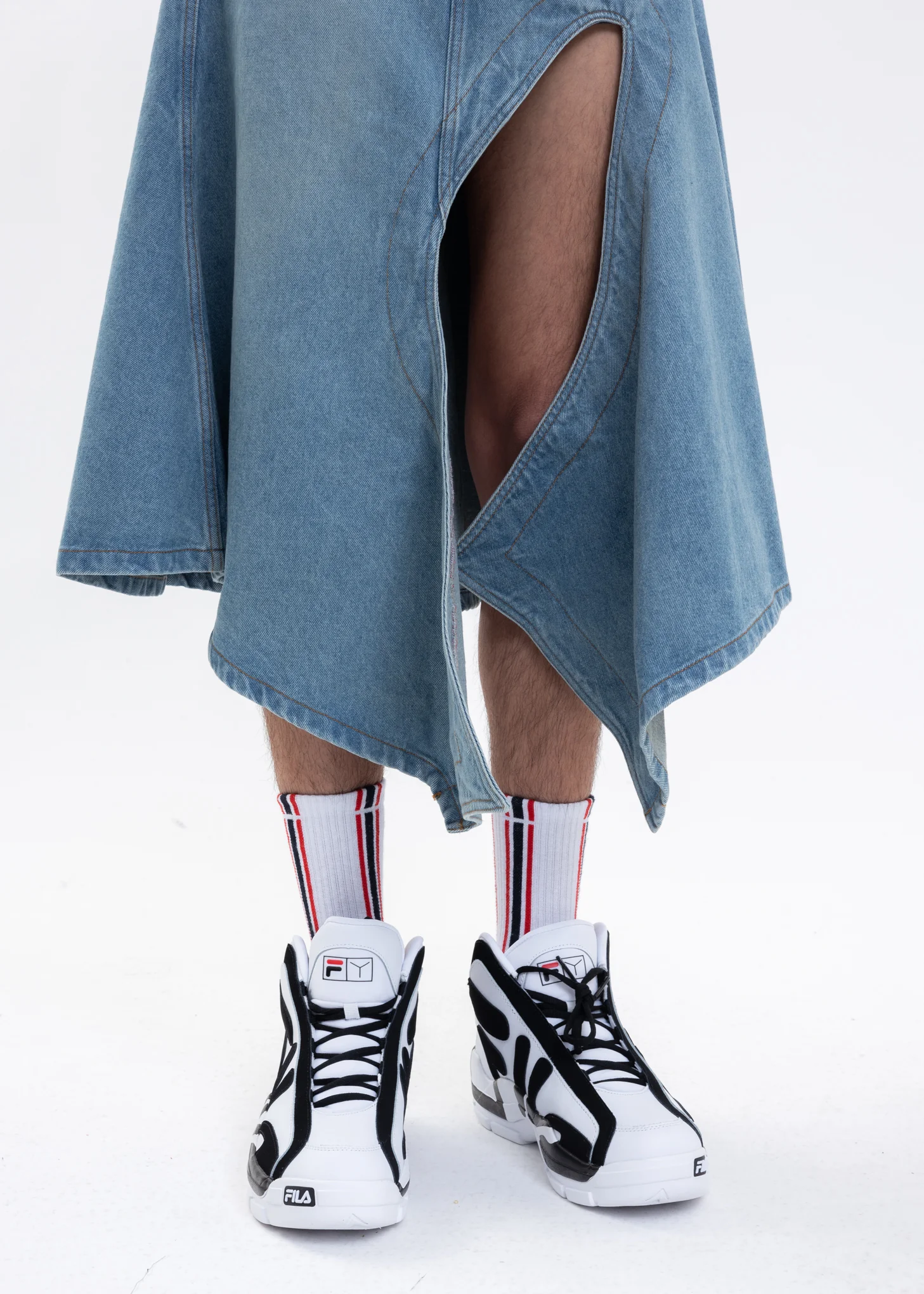 Blue CUT OUT DENIM Skirt - Image 3